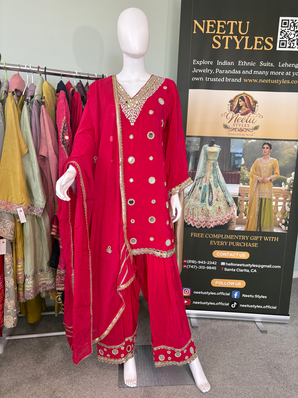 Farshi Salwar Suit -Rani Pink