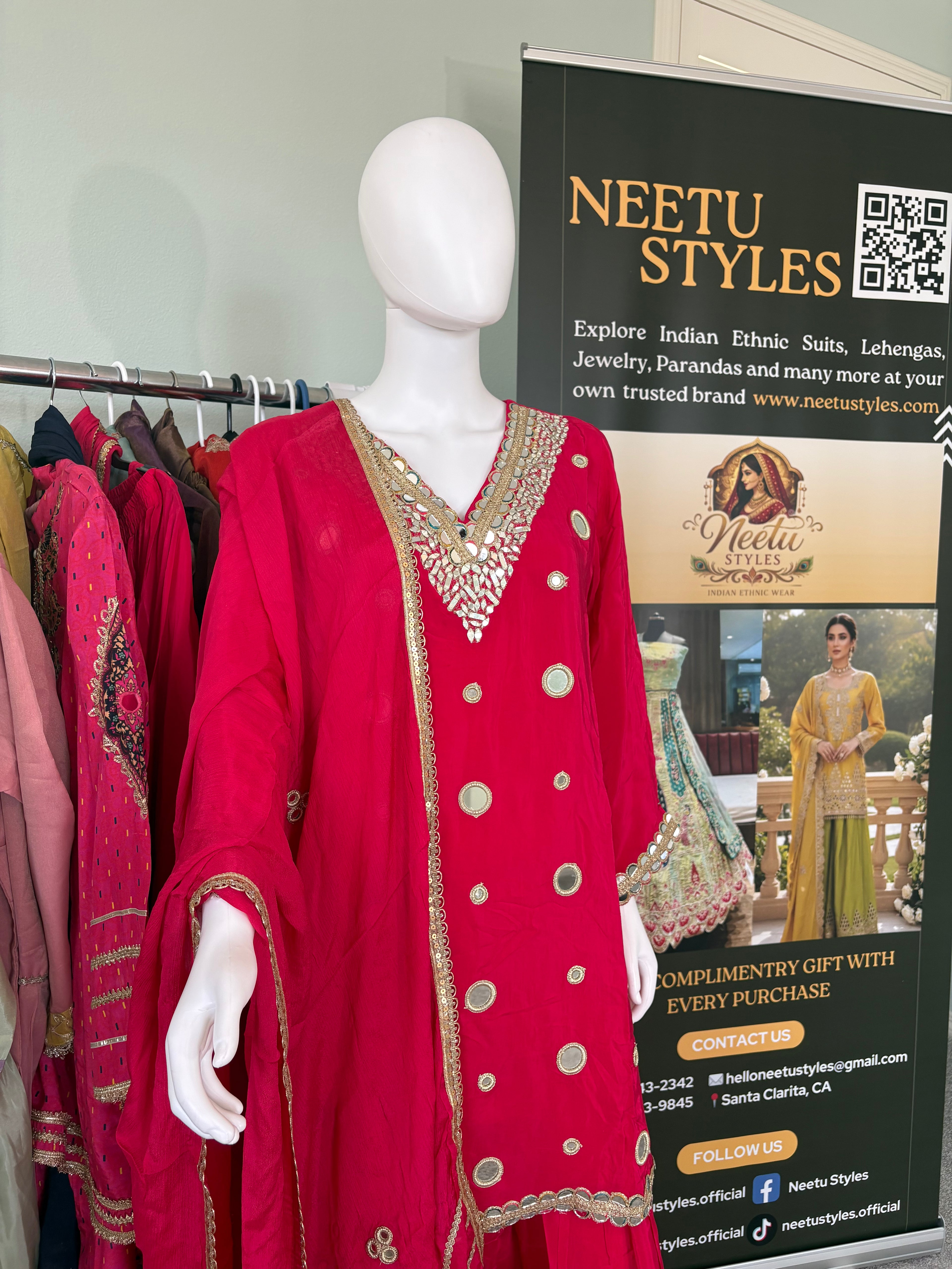 Farshi Salwar Suit -Rani Pink
