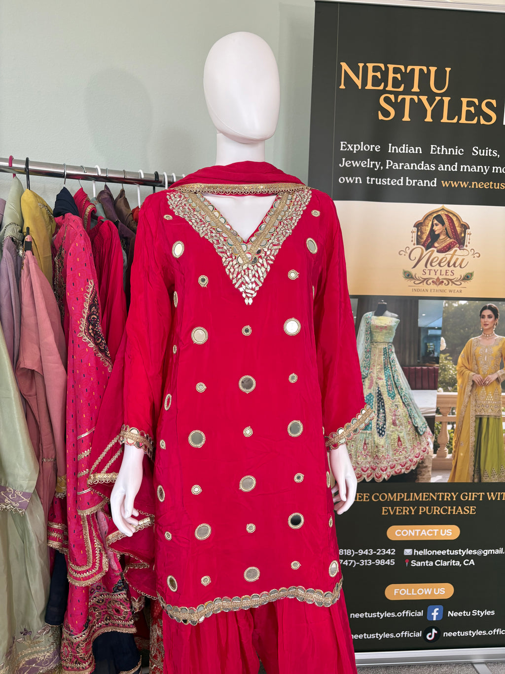 Farshi Salwar Suit -Rani Pink