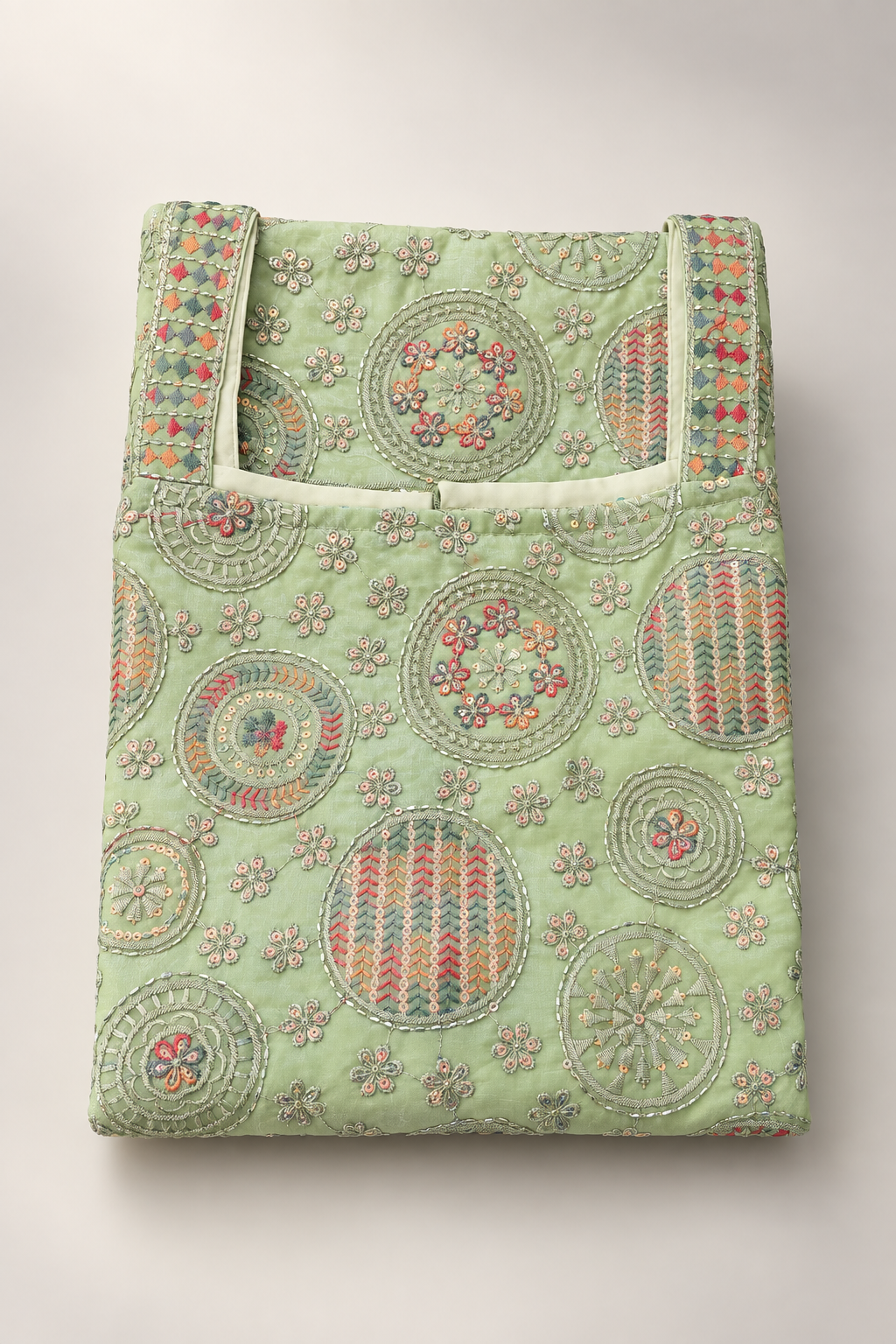 Green Festive Wear Plazzo Kurta set for girls