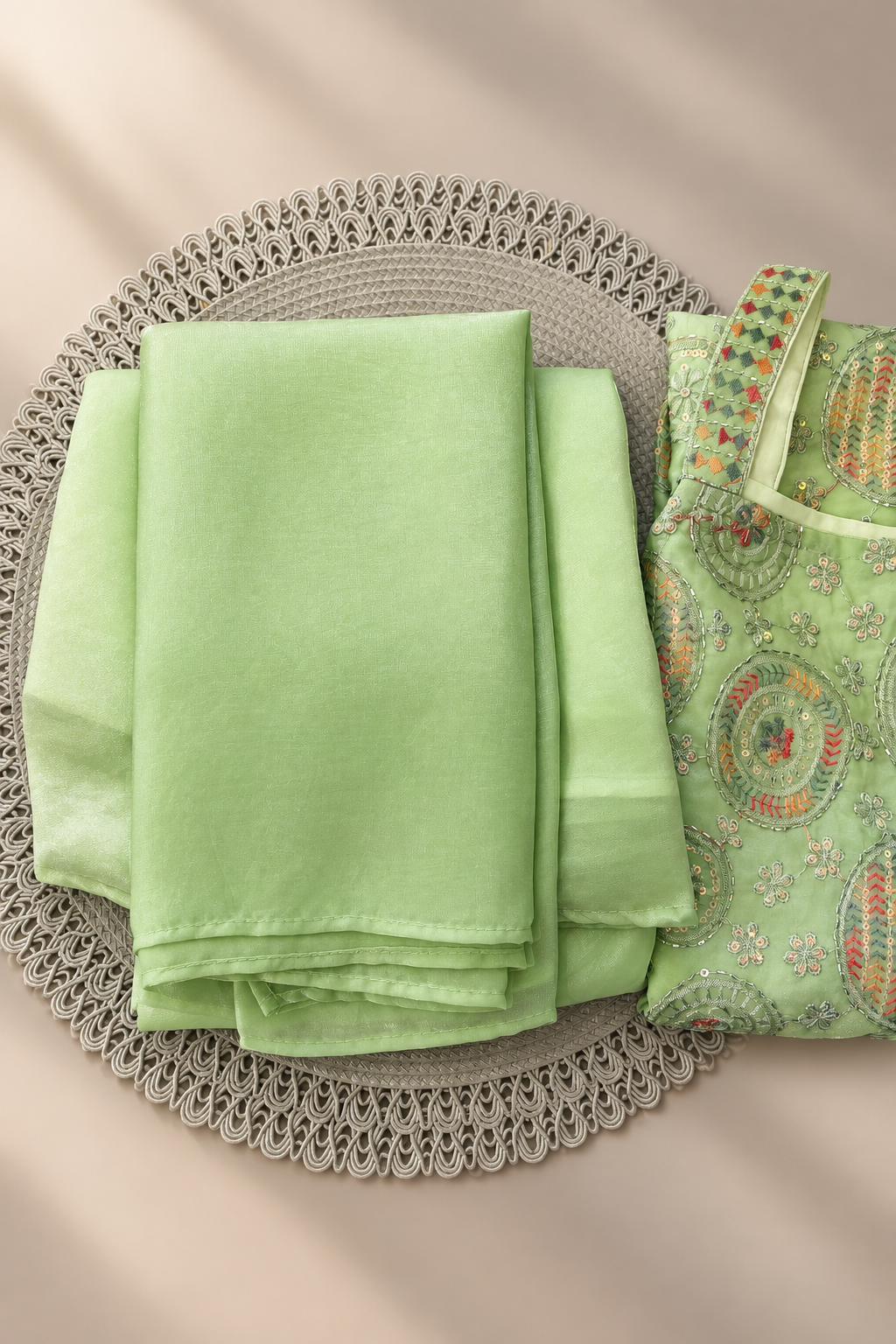 Green Festive Wear Plazzo Kurta set for girls