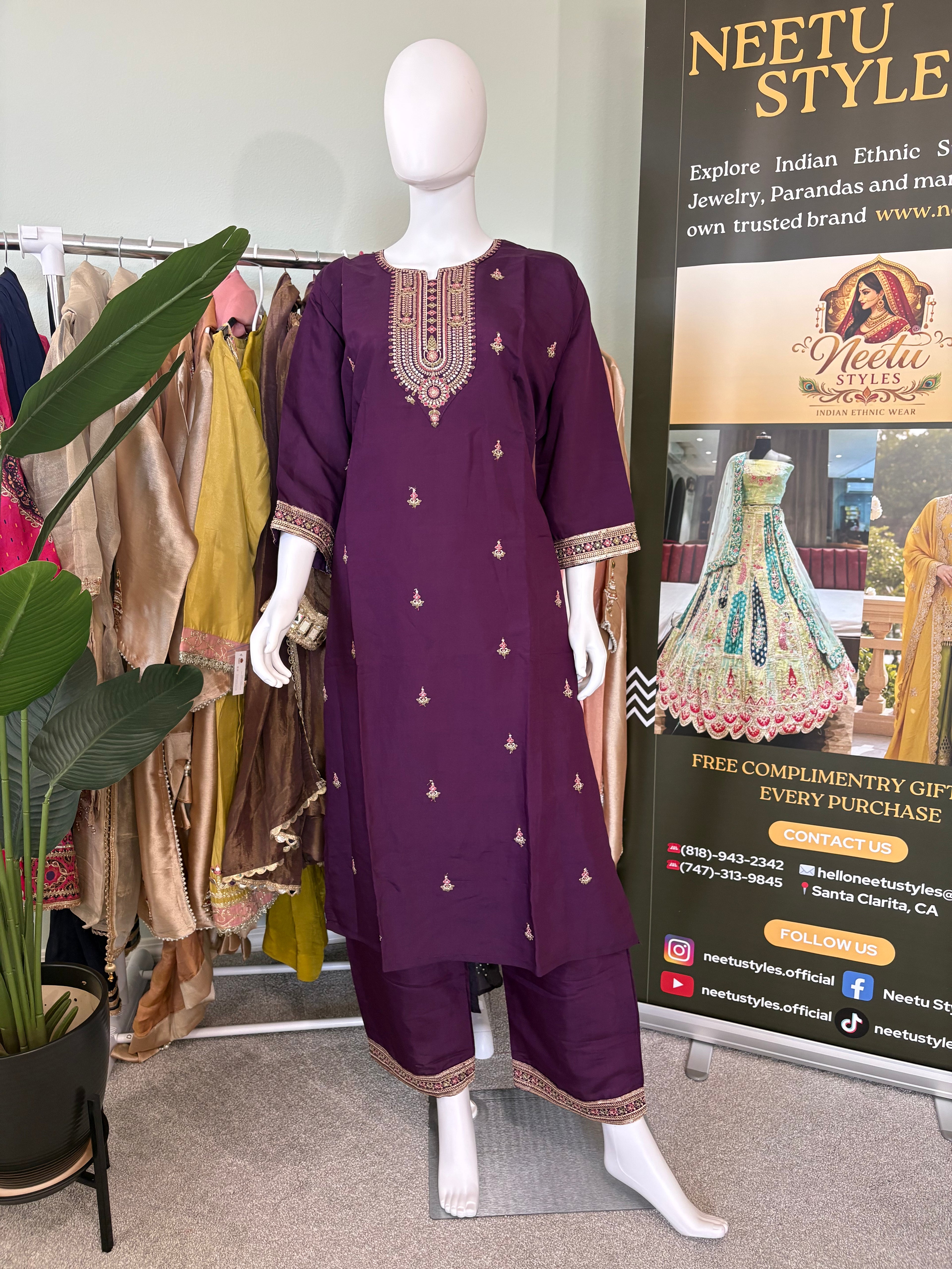 Dola Silk Festive Wear Embroidered Kurta Set