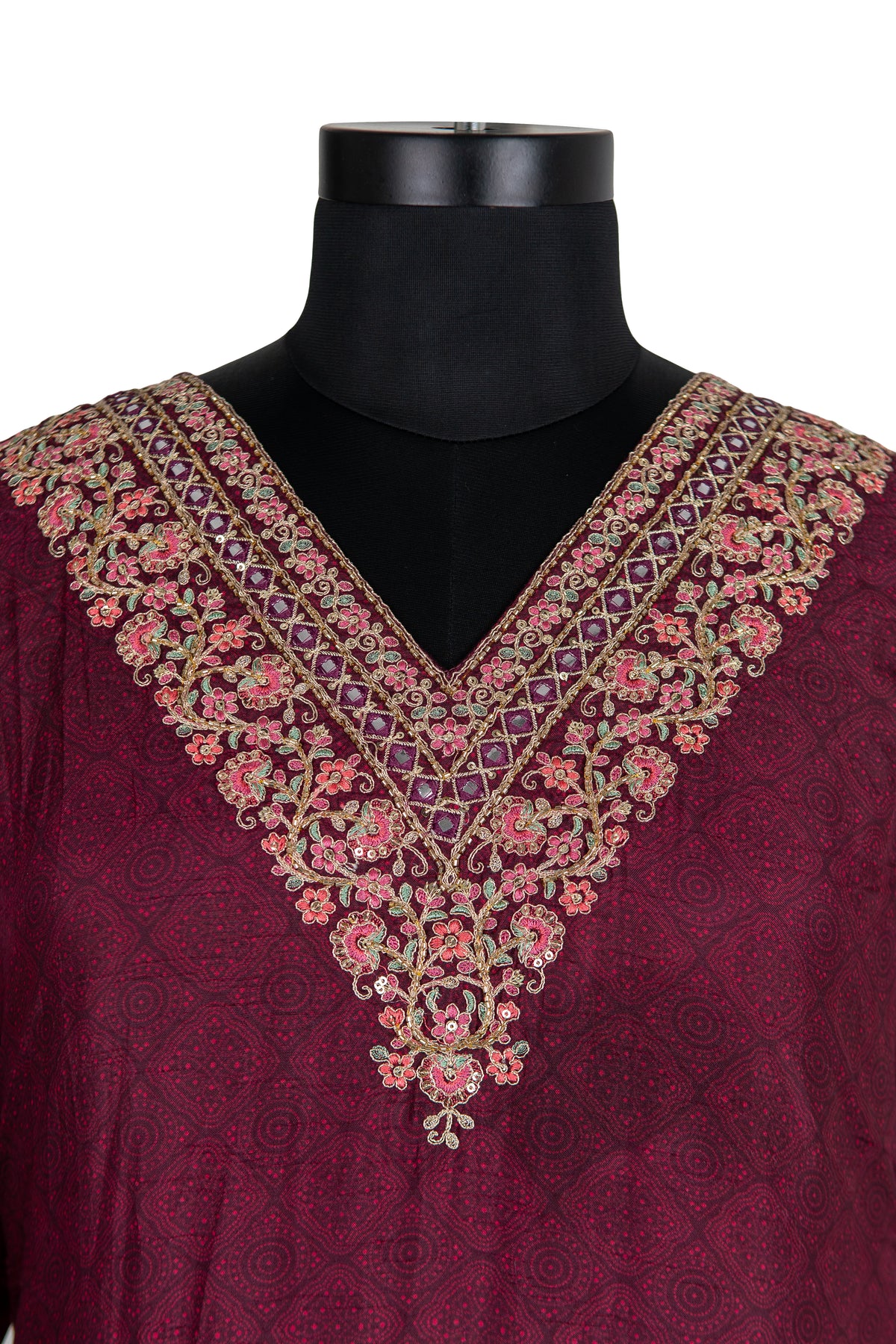 Wine Festive Wear Palazzo Kurta Set