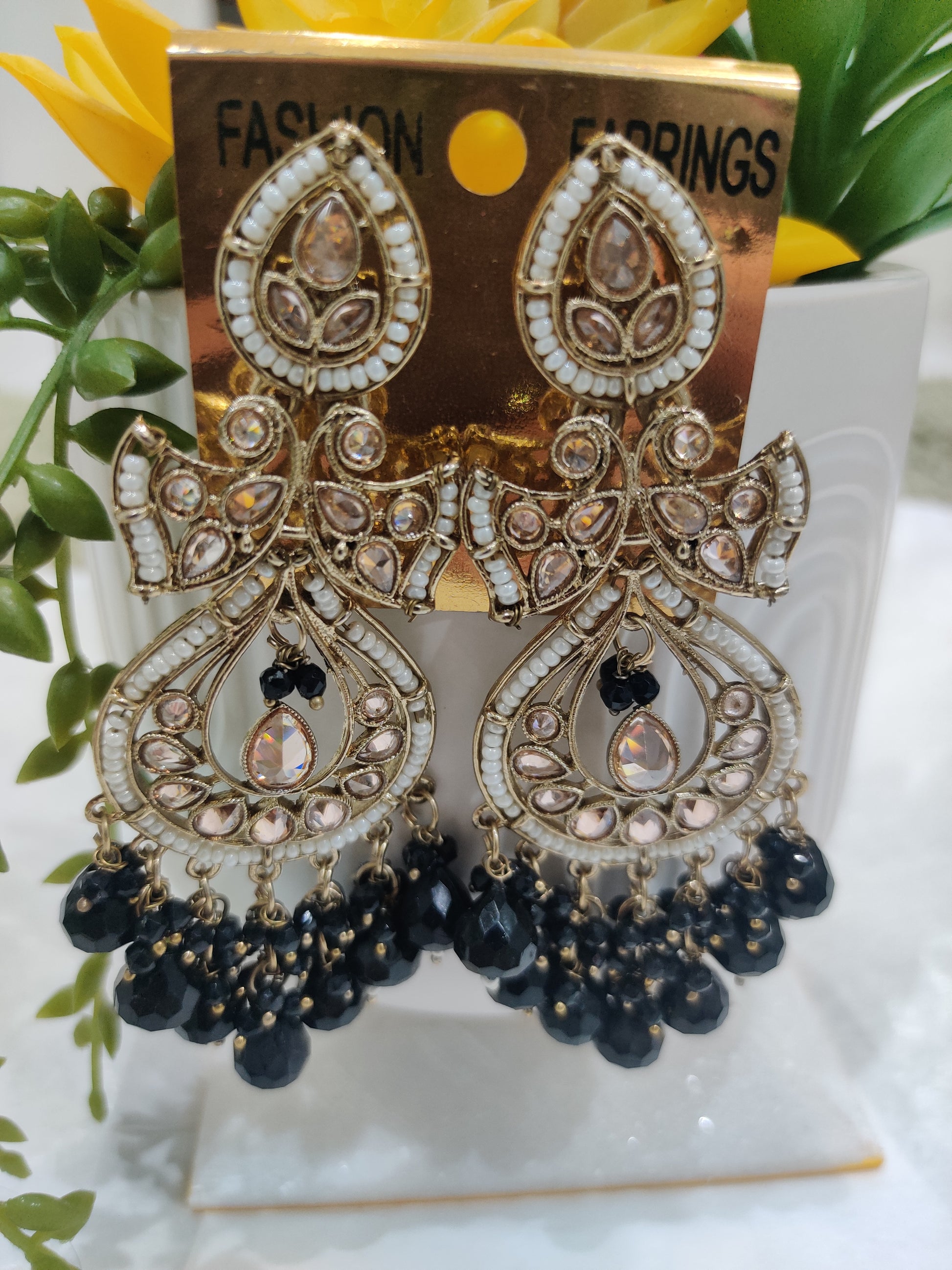 Handcrafted Statement Earrings – Available in Multi & Black