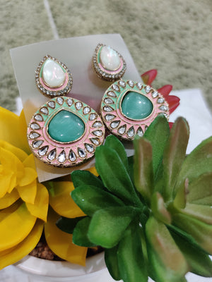 Turquoise Bloom Statement Earrings