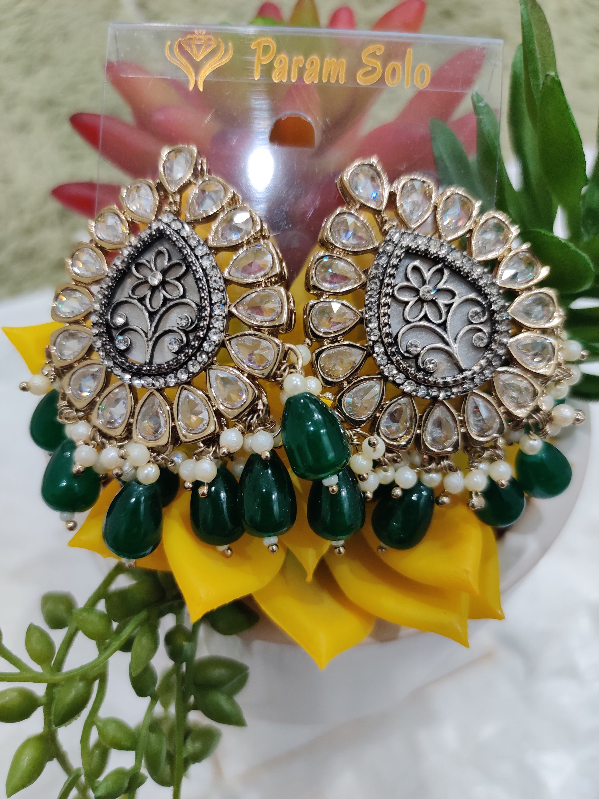Regal Kundan Drop Chandbali Earrings