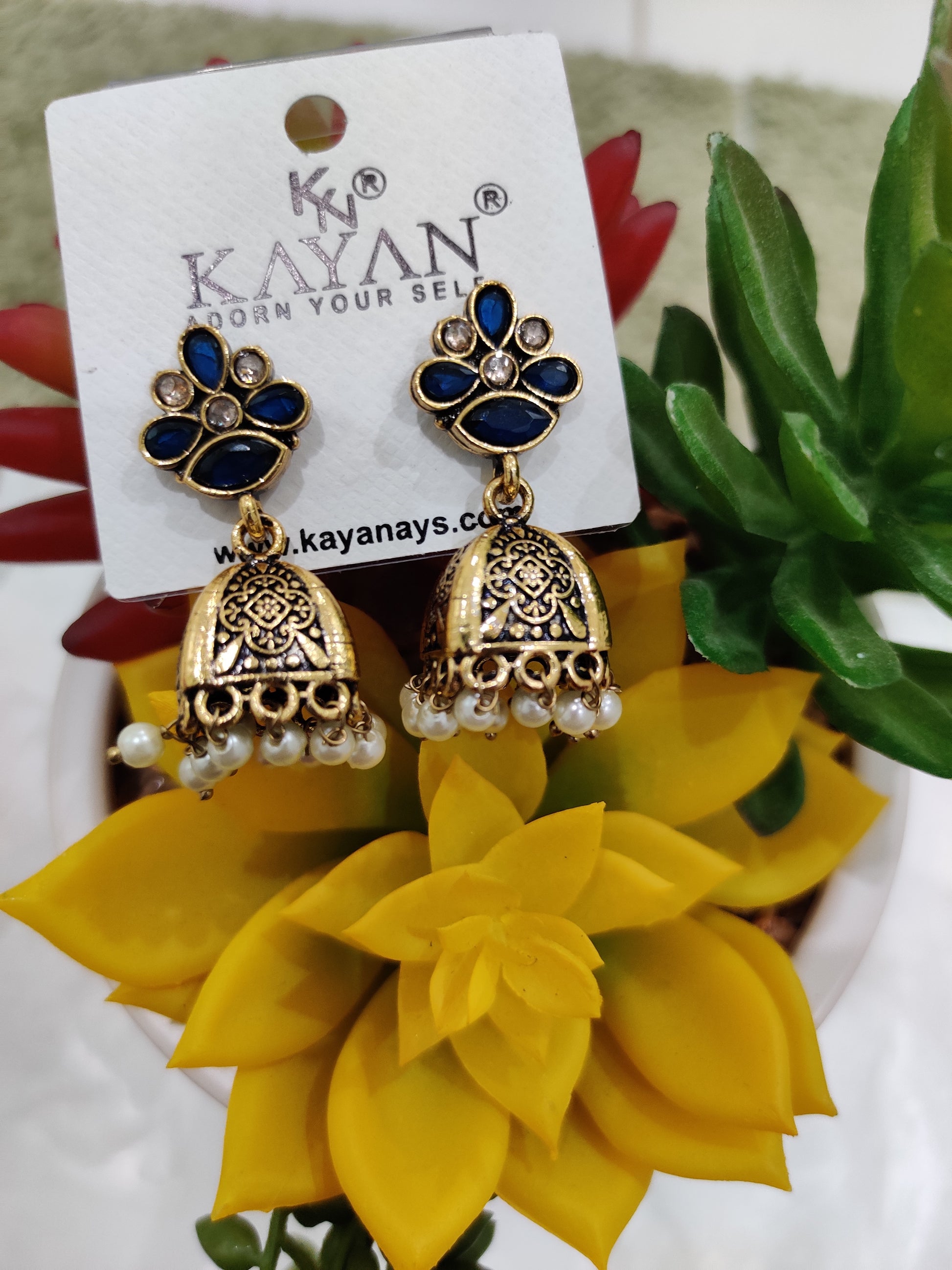 Antique Gold-Plated Jhumka Earrings