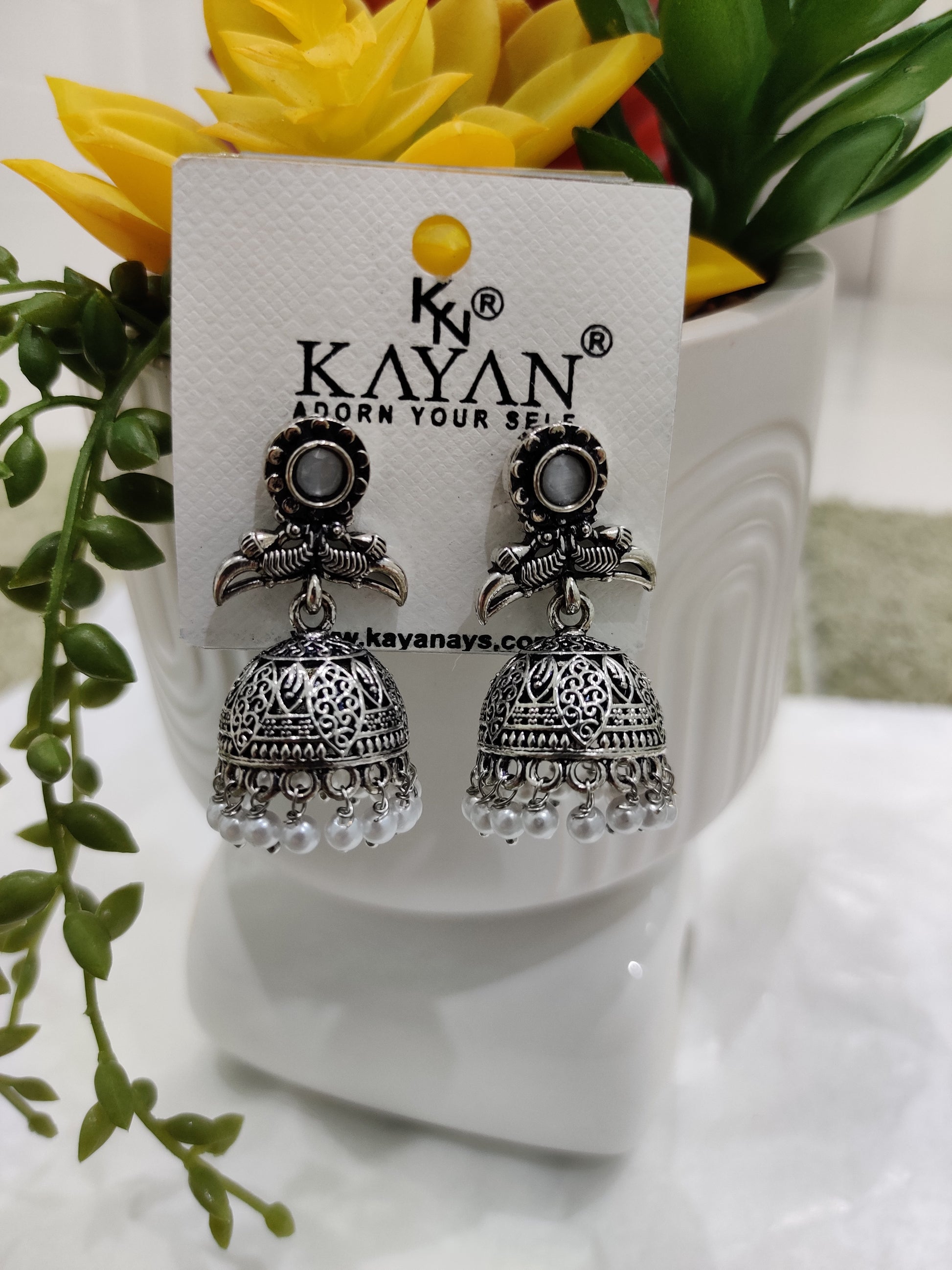 Vintage Oxidized Jhumka Earrings