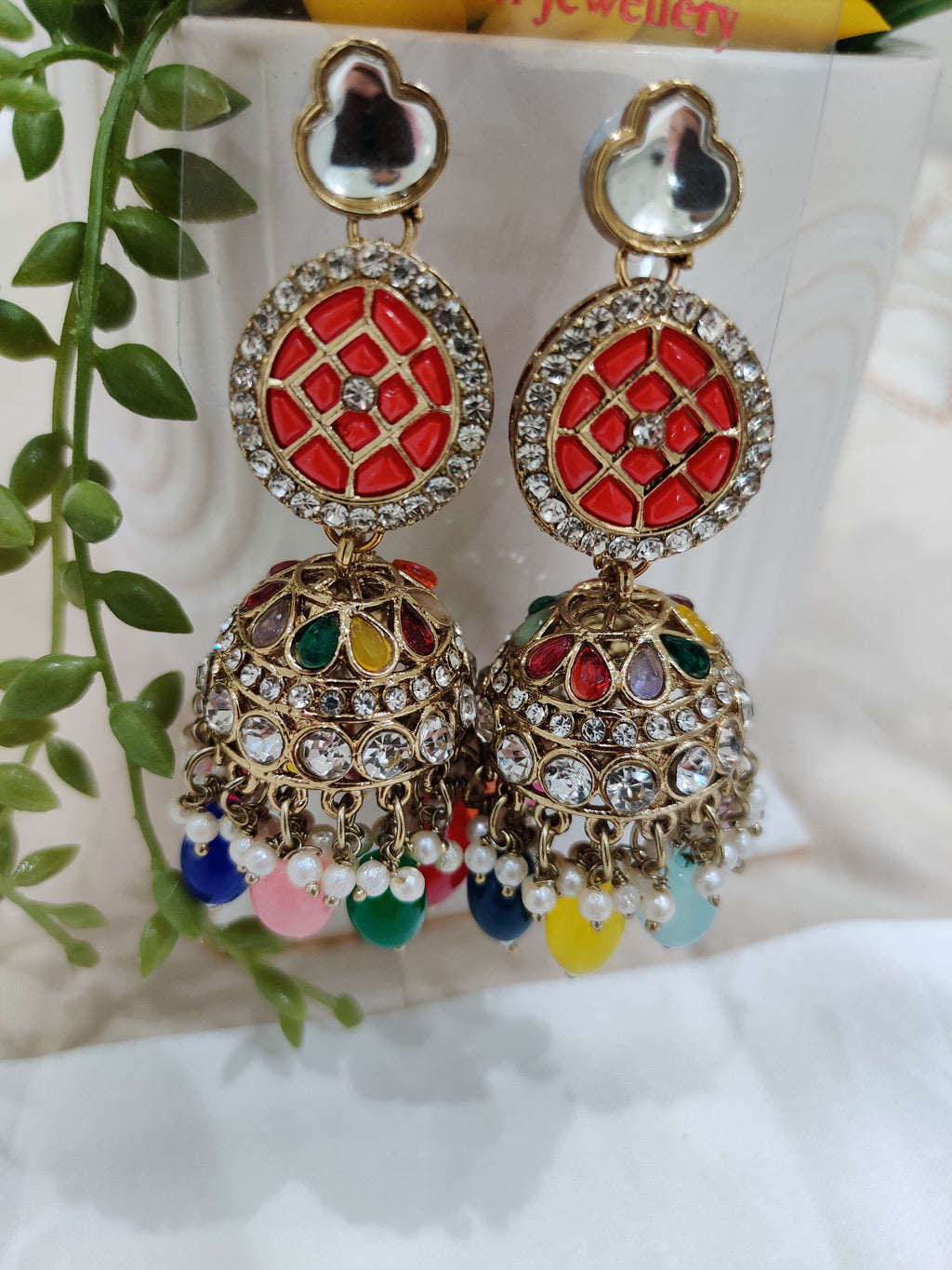 Handcrafted Multicolor Dome Earrings