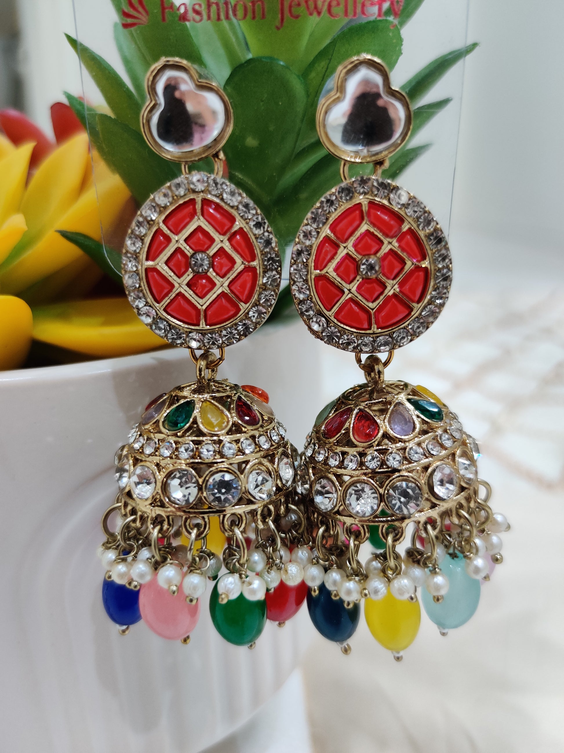 Handcrafted Multicolor Dome Earrings