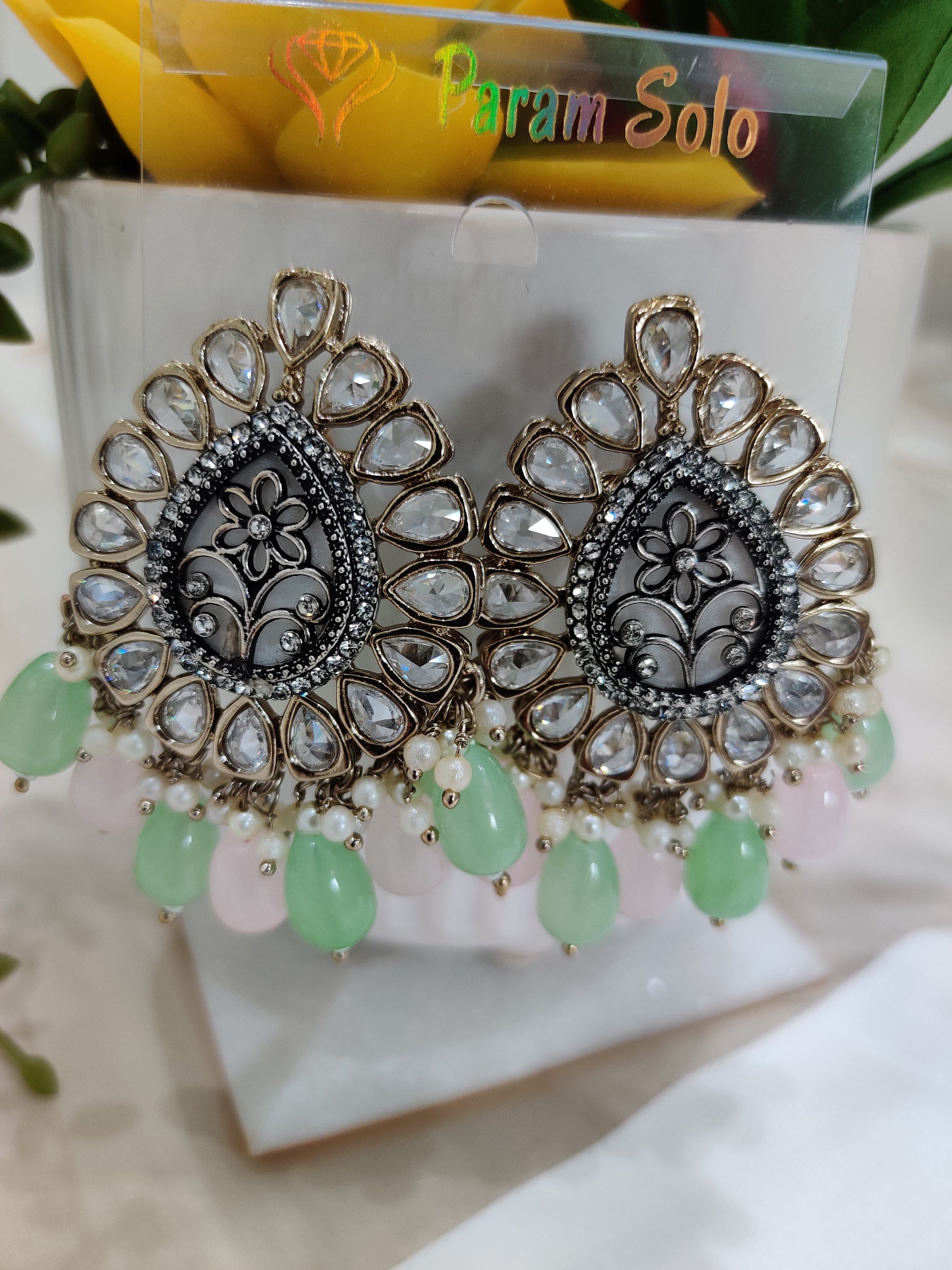Regal Kundan Drop Chandbali Earrings