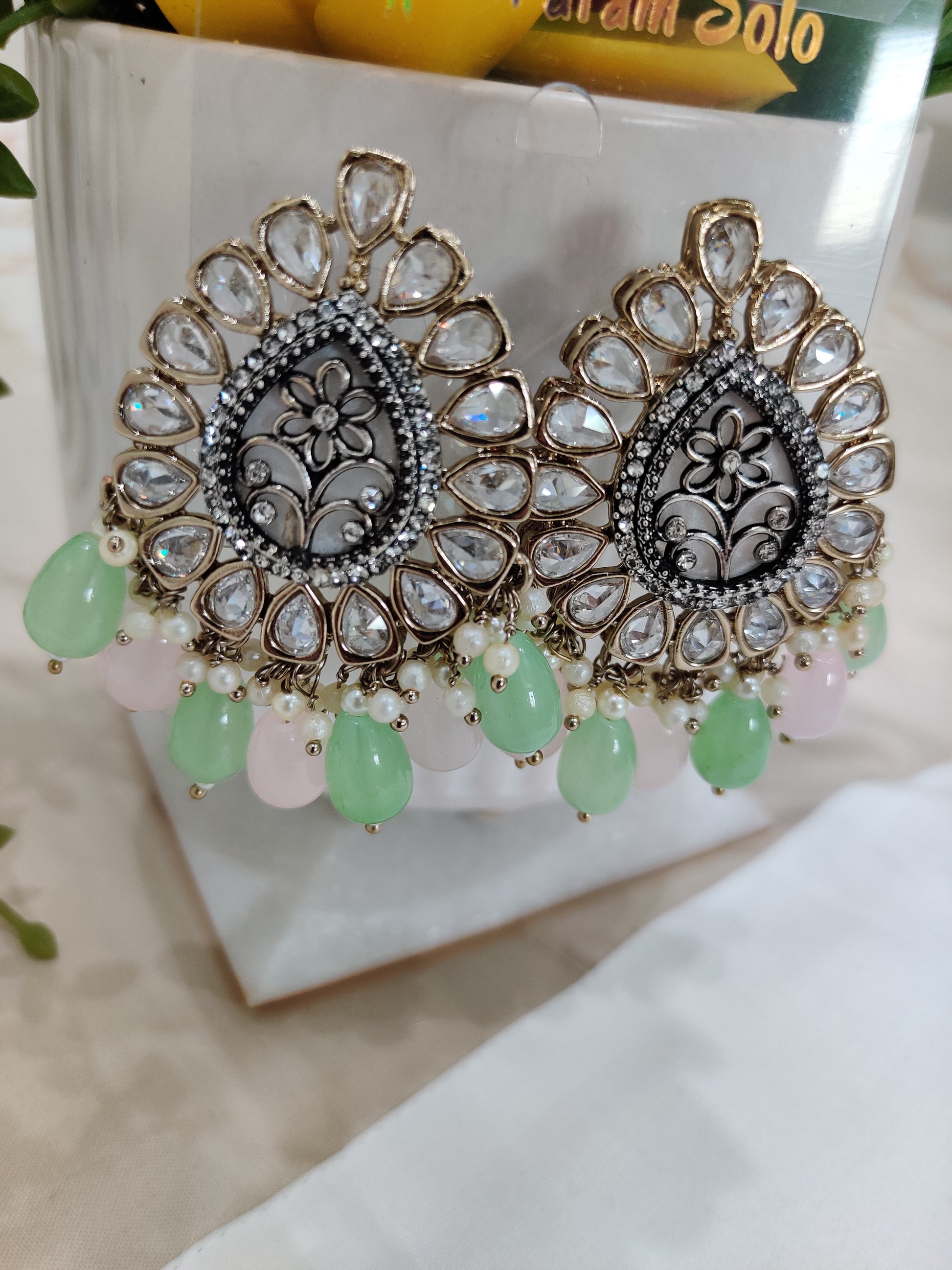 Regal Kundan Drop Chandbali Earrings