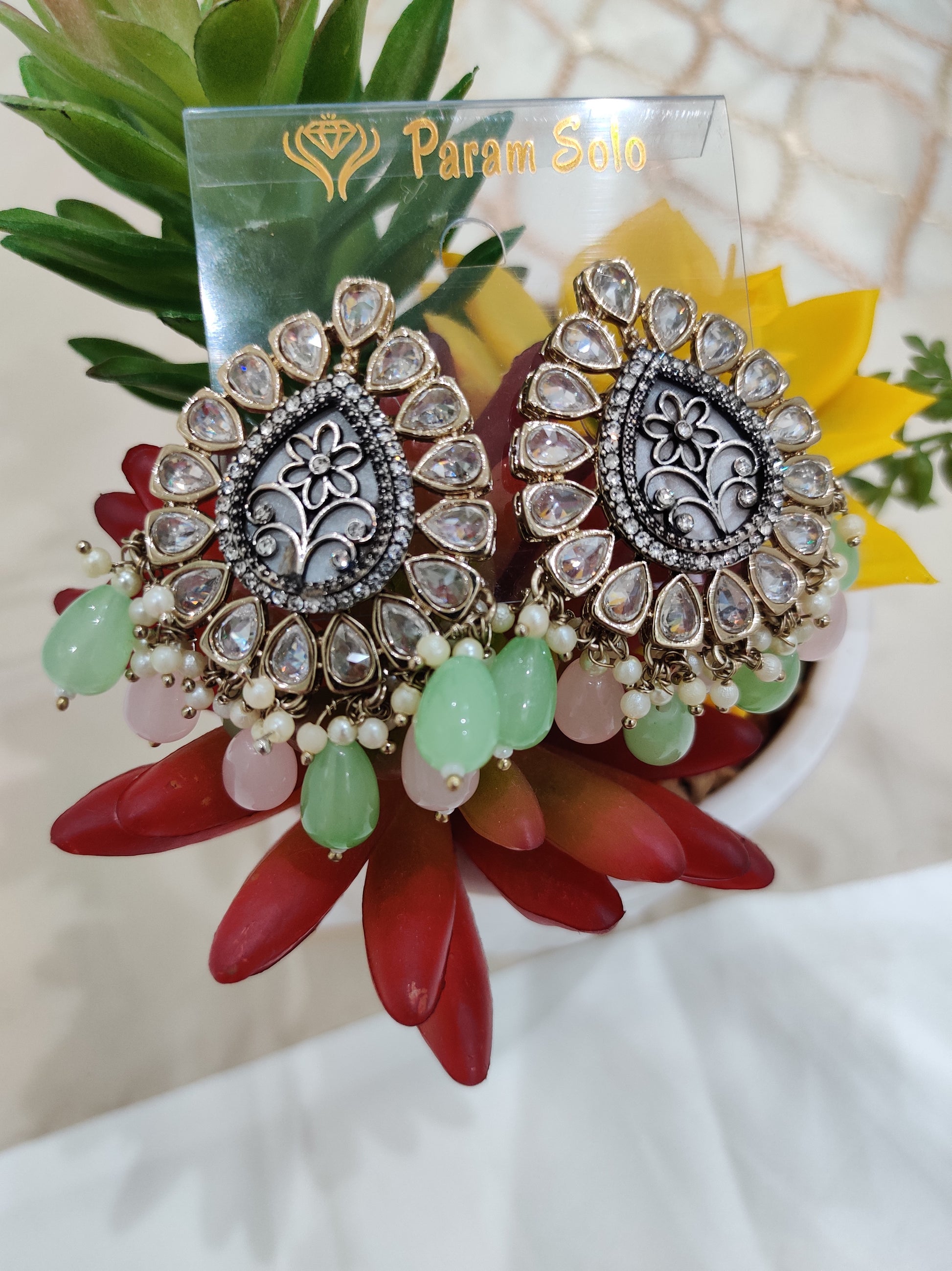 Regal Kundan Drop Chandbali Earrings