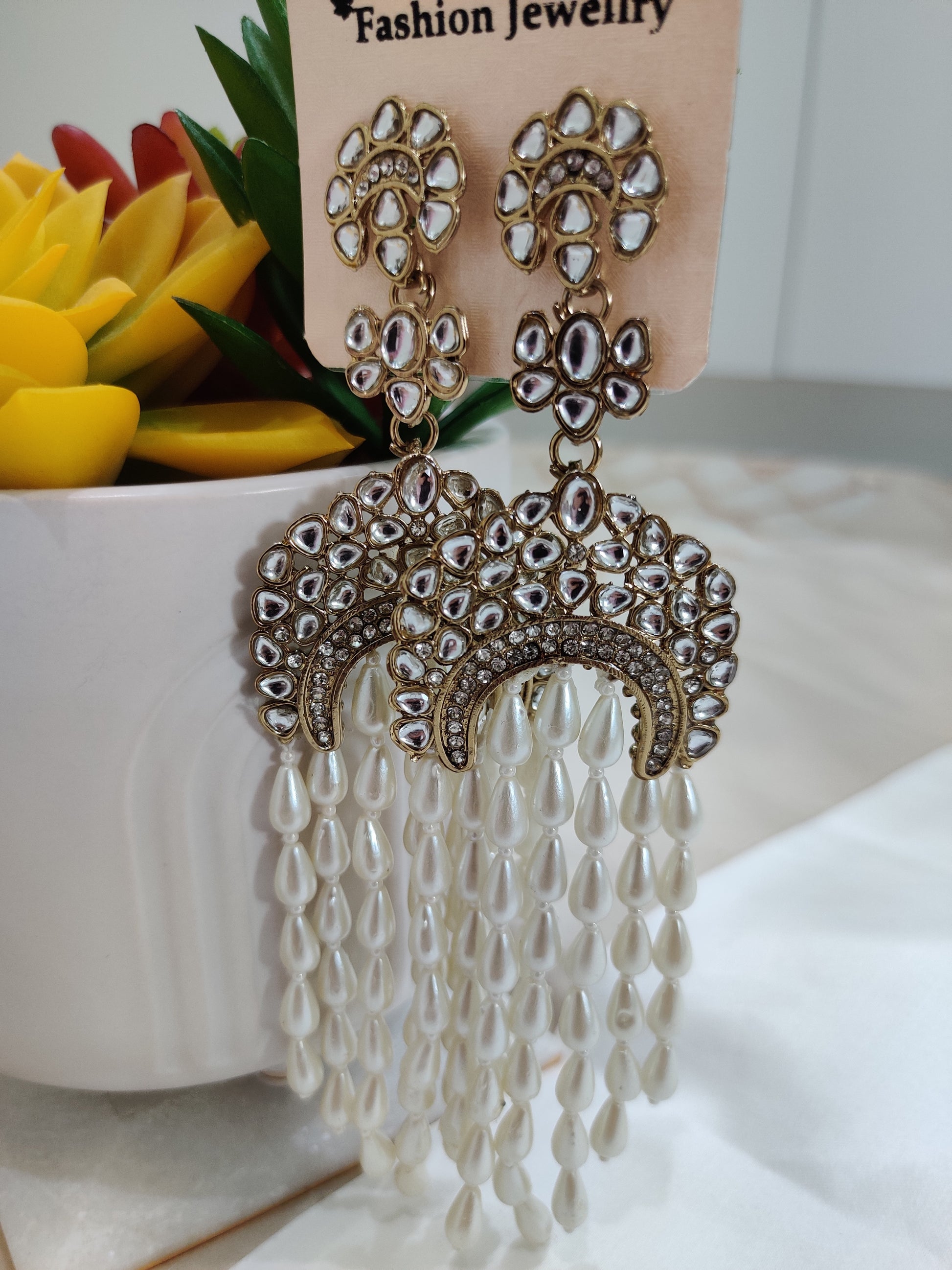 Royal Cascade Kundan Earrings