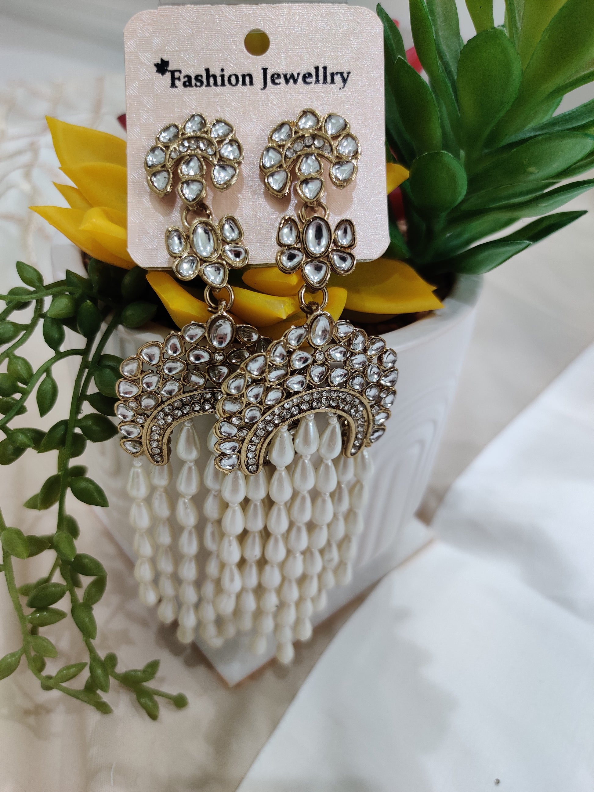 Royal Cascade Kundan Earrings