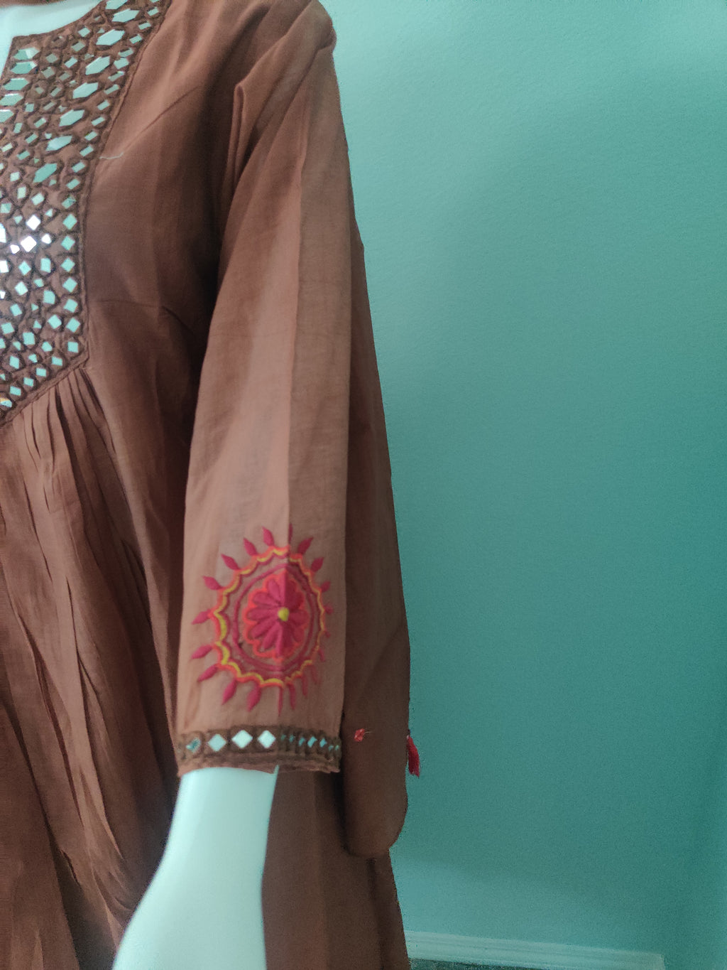 Elegant three piece Chocolate color A line Suit