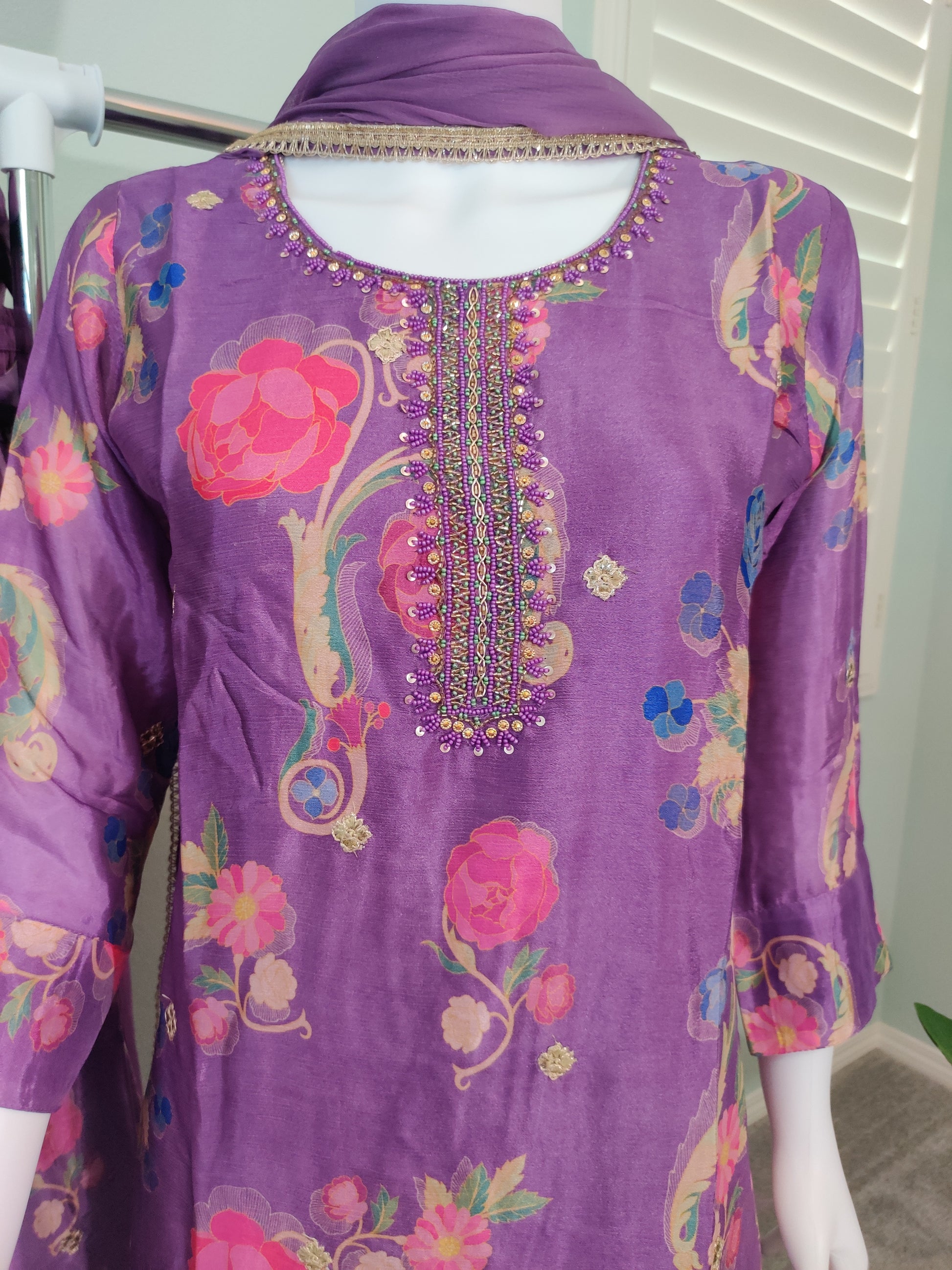 Festive Wear Stunning Purple Plazzo set