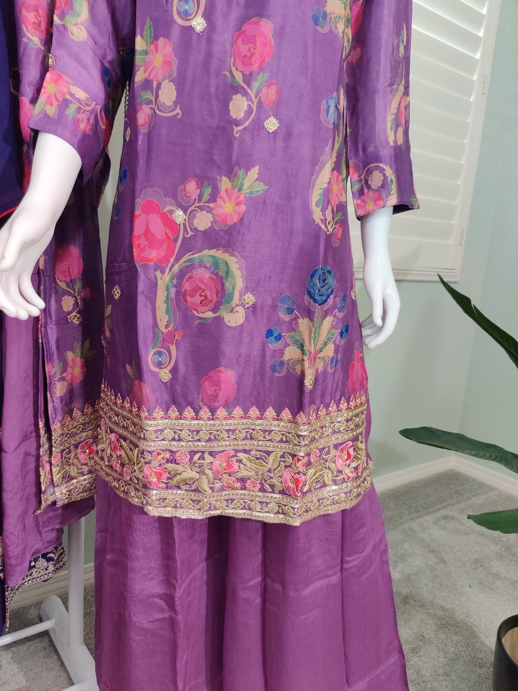 Festive Wear Stunning Purple Plazzo set