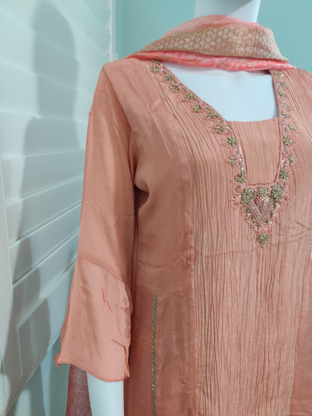 Coral Elegance A-Line Kurta Set
