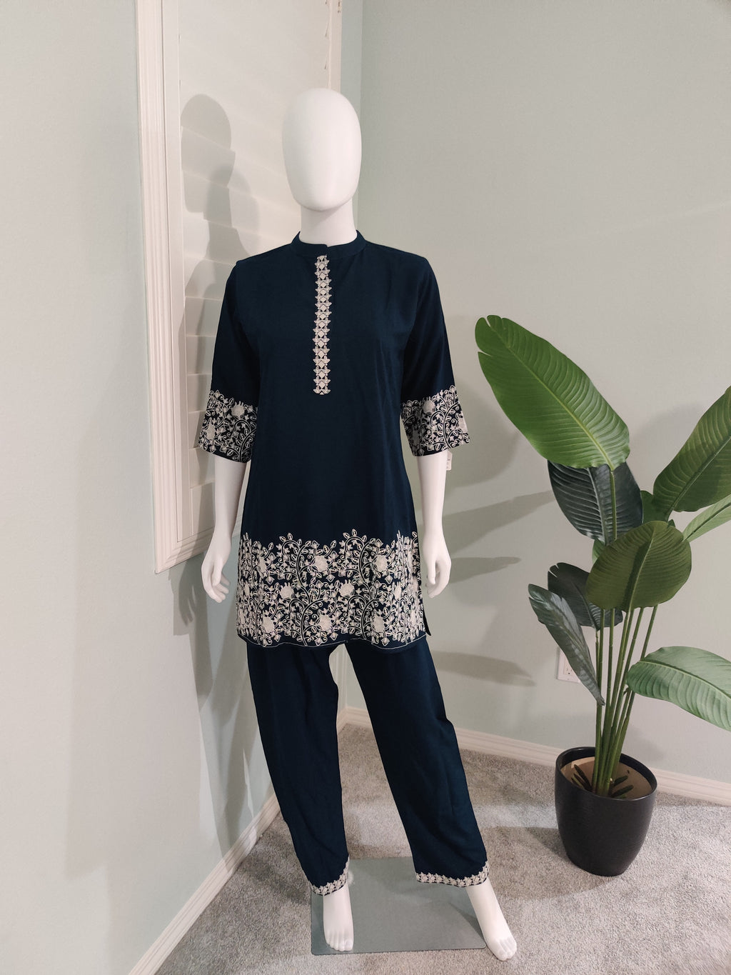 Midnight Indigo Embroidered Co-ord Set
