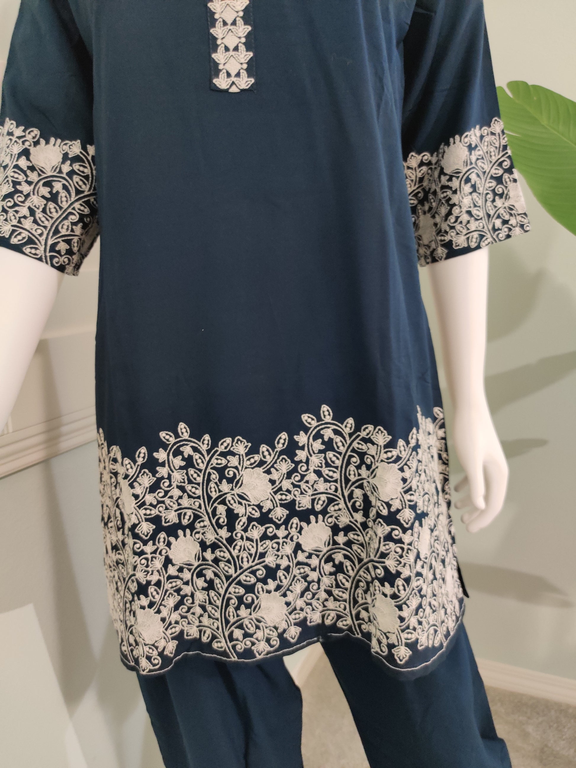 Midnight Indigo Embroidered Co-ord Set