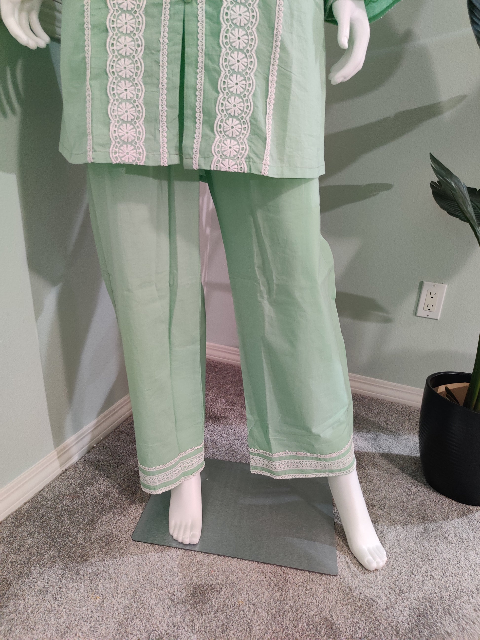 Pistachio Mist Embroidered Co-ord Set