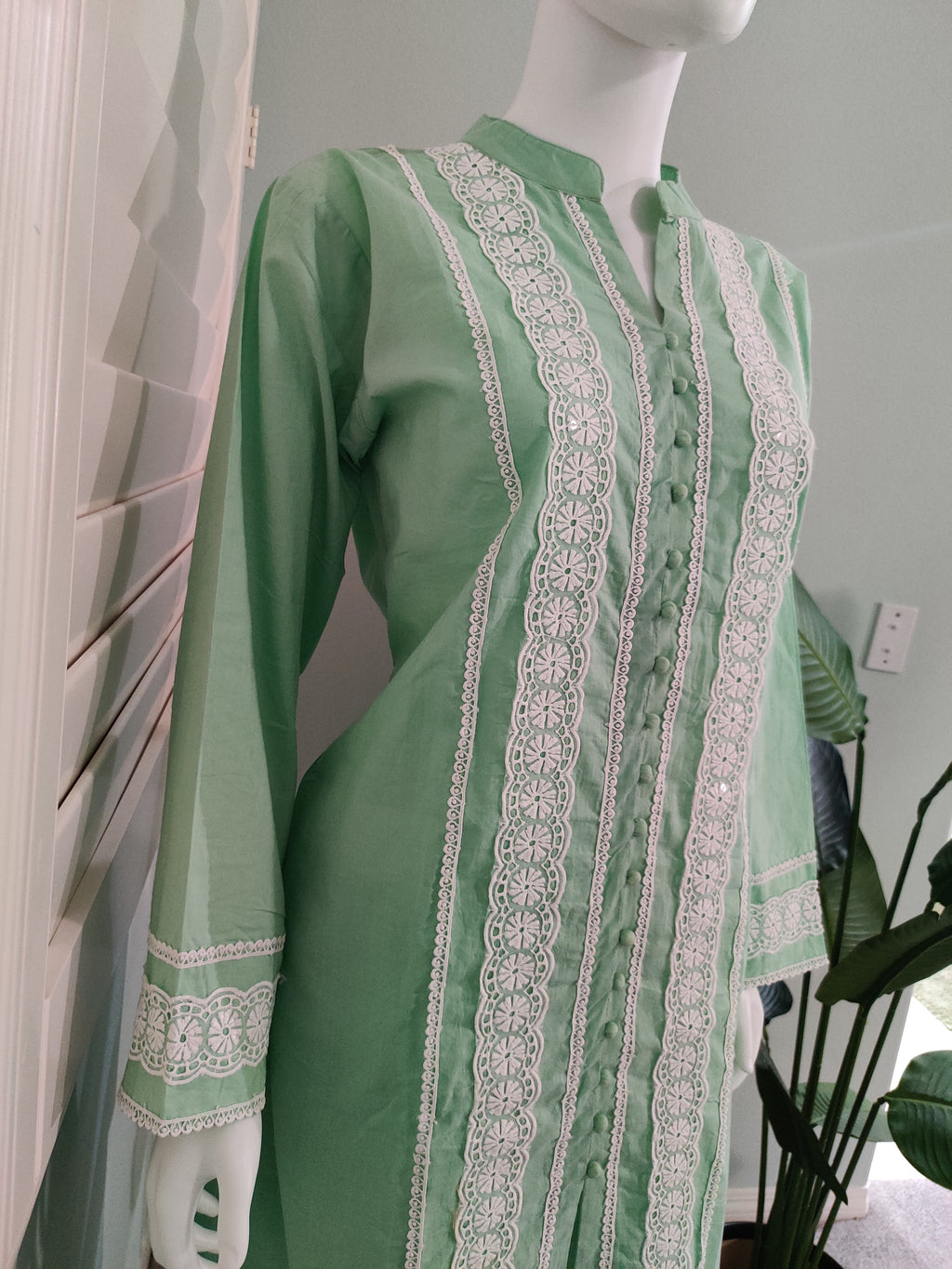Pistachio Mist Embroidered Co-ord Set