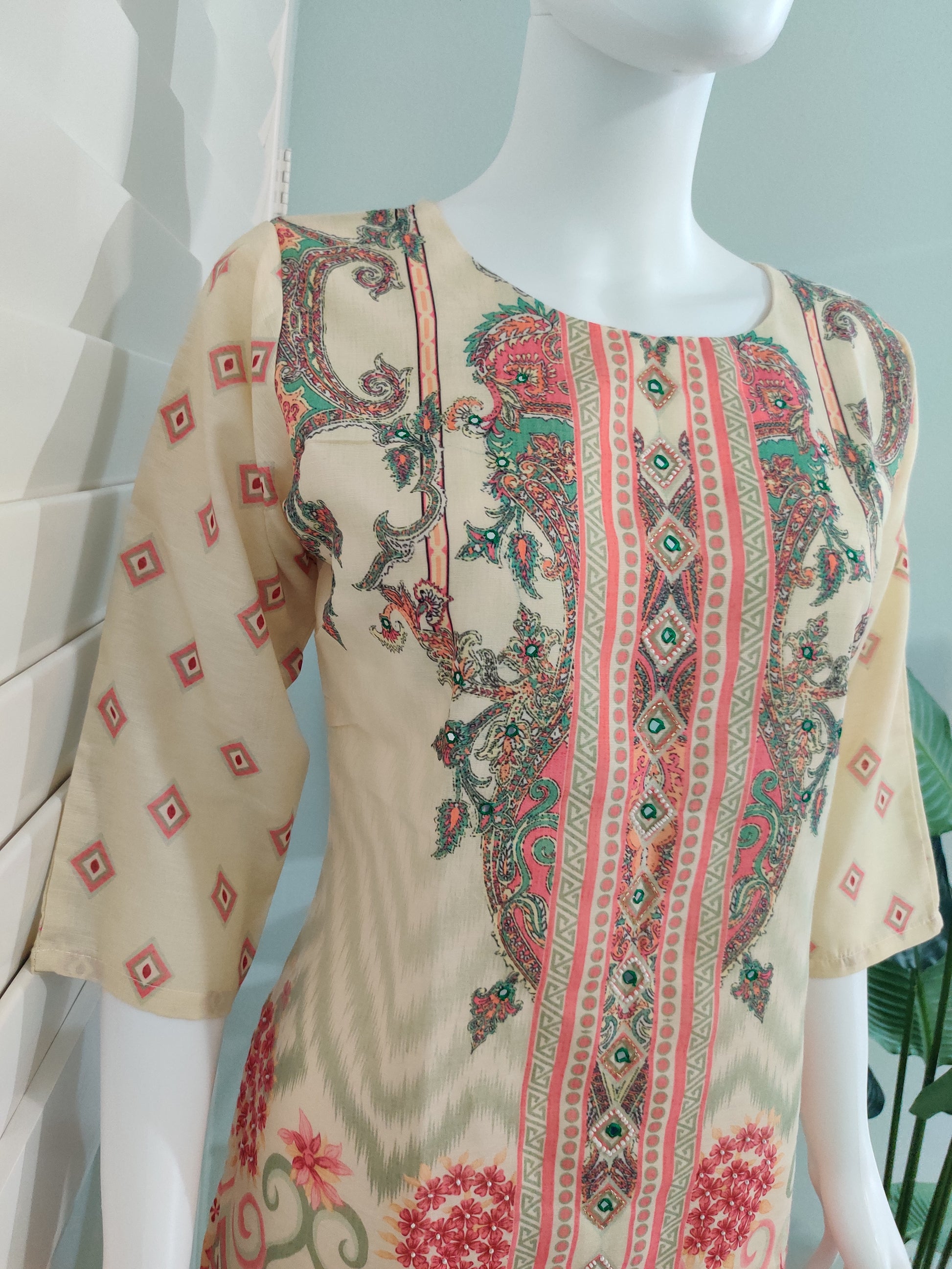 Cream & Crimson Garden Co-ord Set