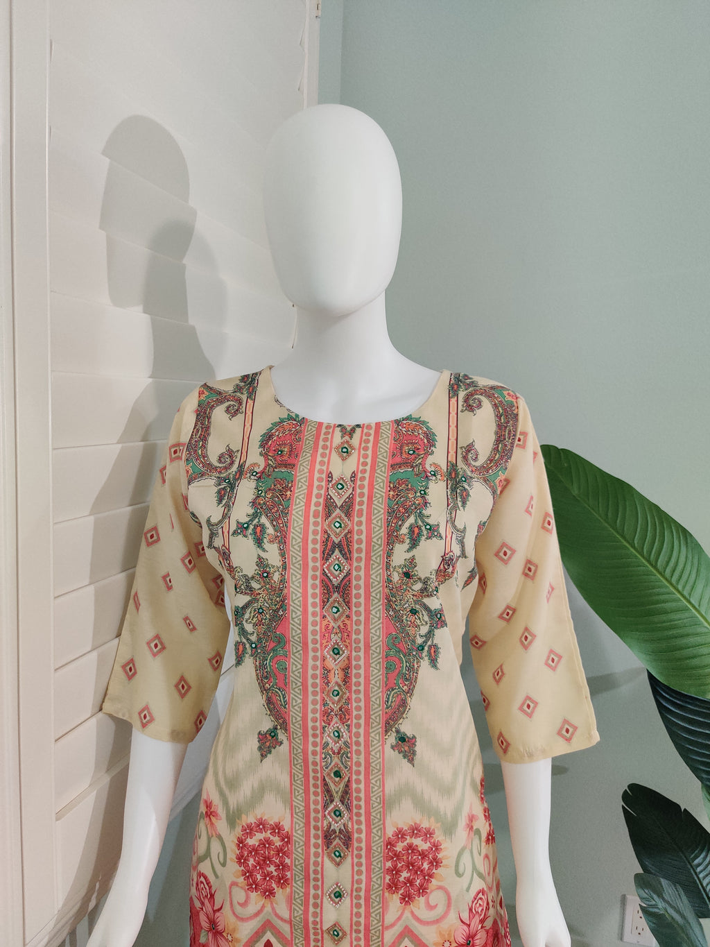 Cream & Crimson Garden Co-ord Set