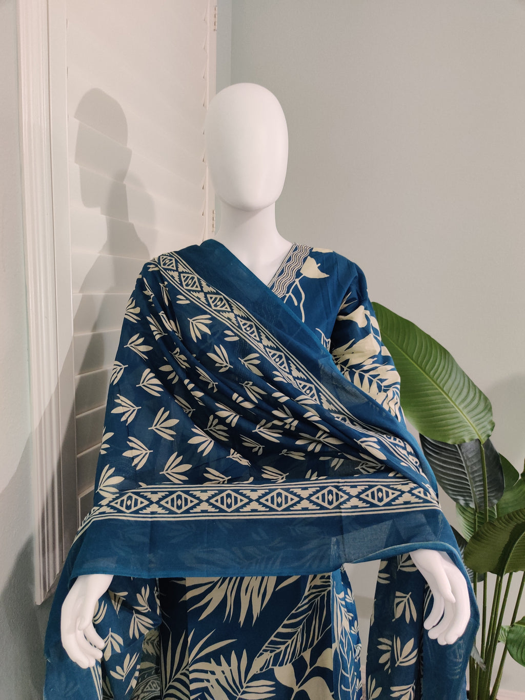 Blue Cotton Kurta Set