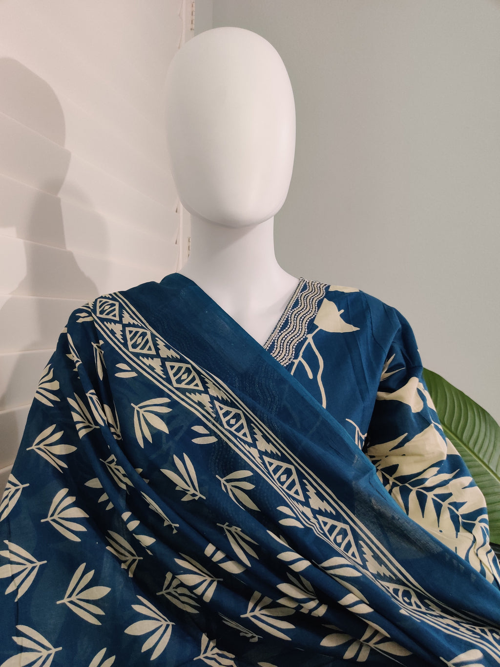 Blue Cotton Kurta Set