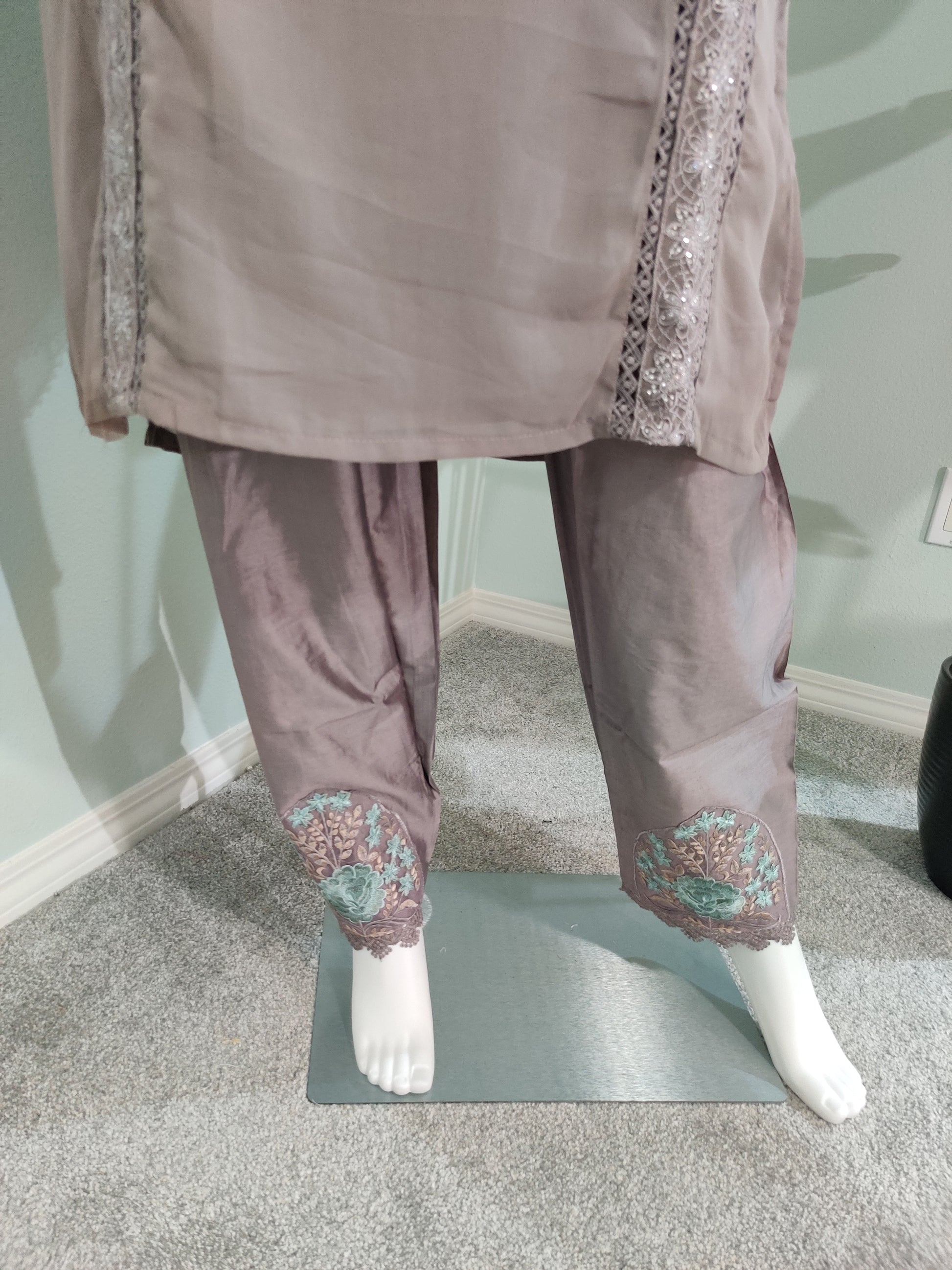 Mint Meadow Embroidered Pakistani Kurta Set