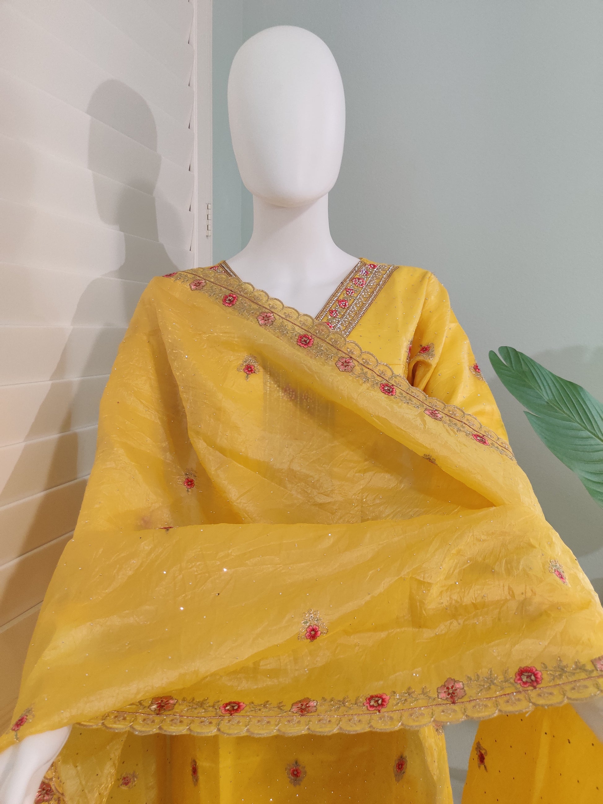 Festive wear Crushed Kurta Set