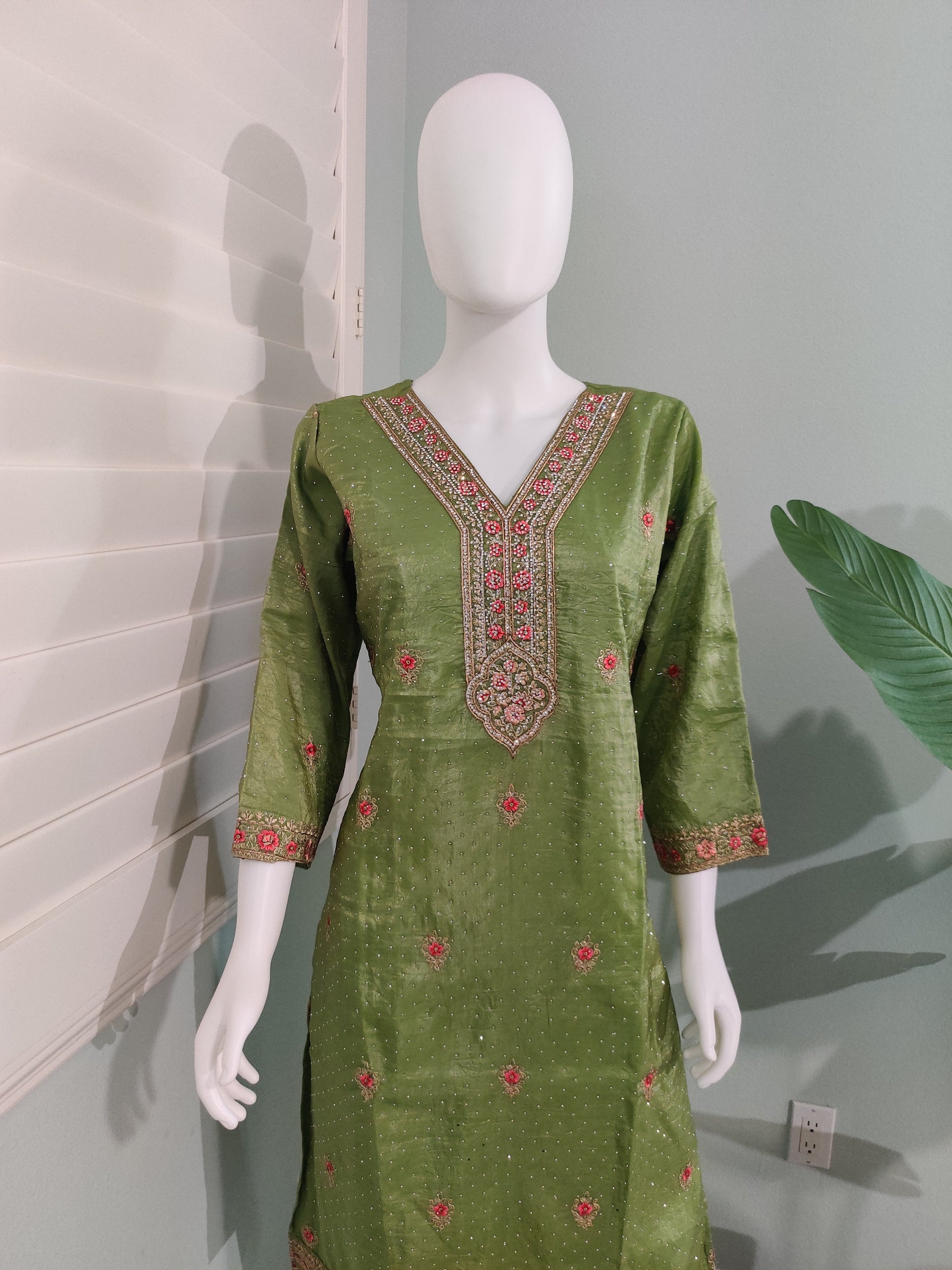 Festive wear Crushed Kurta Set