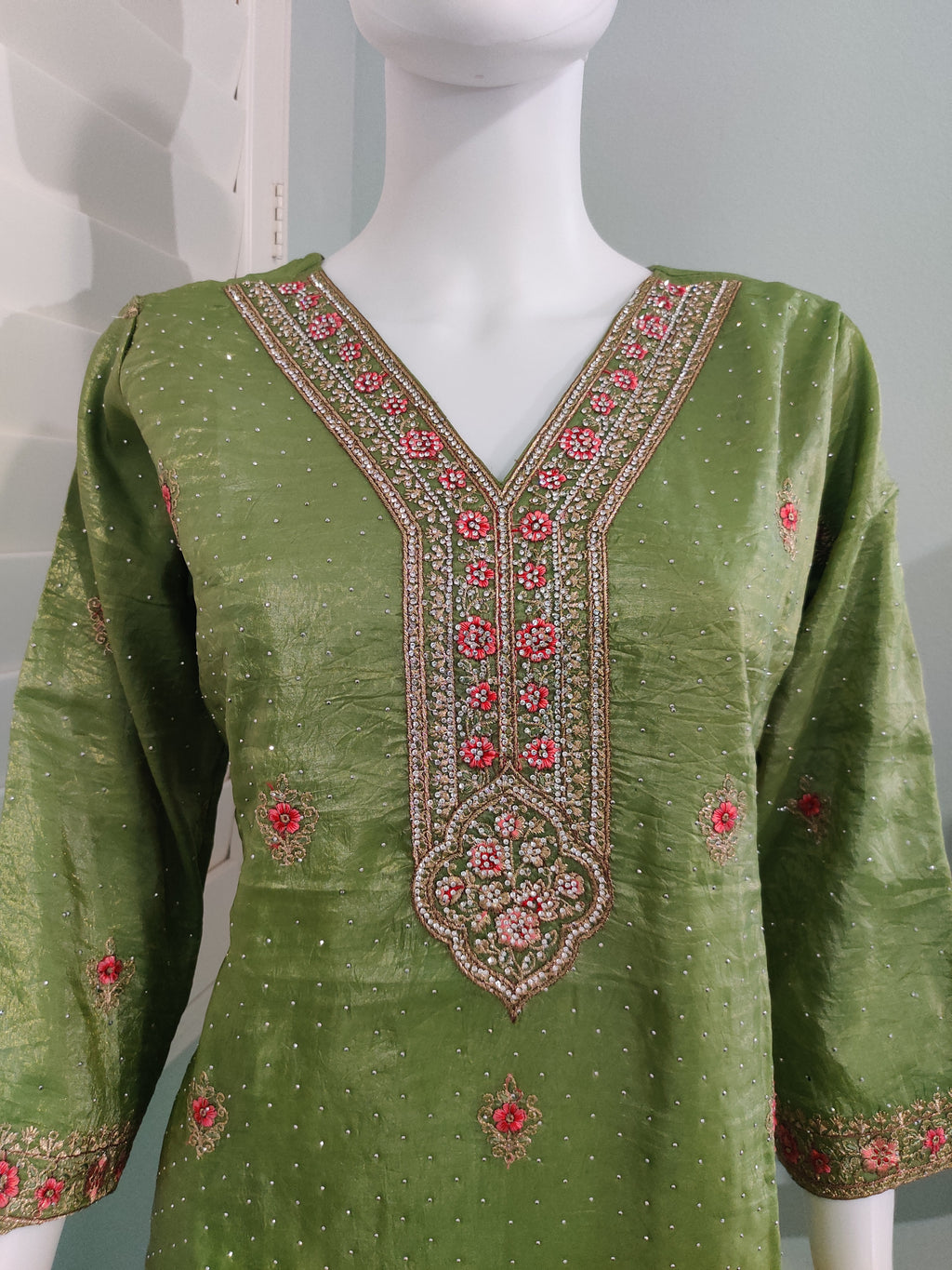 Festive wear Crushed Kurta Set