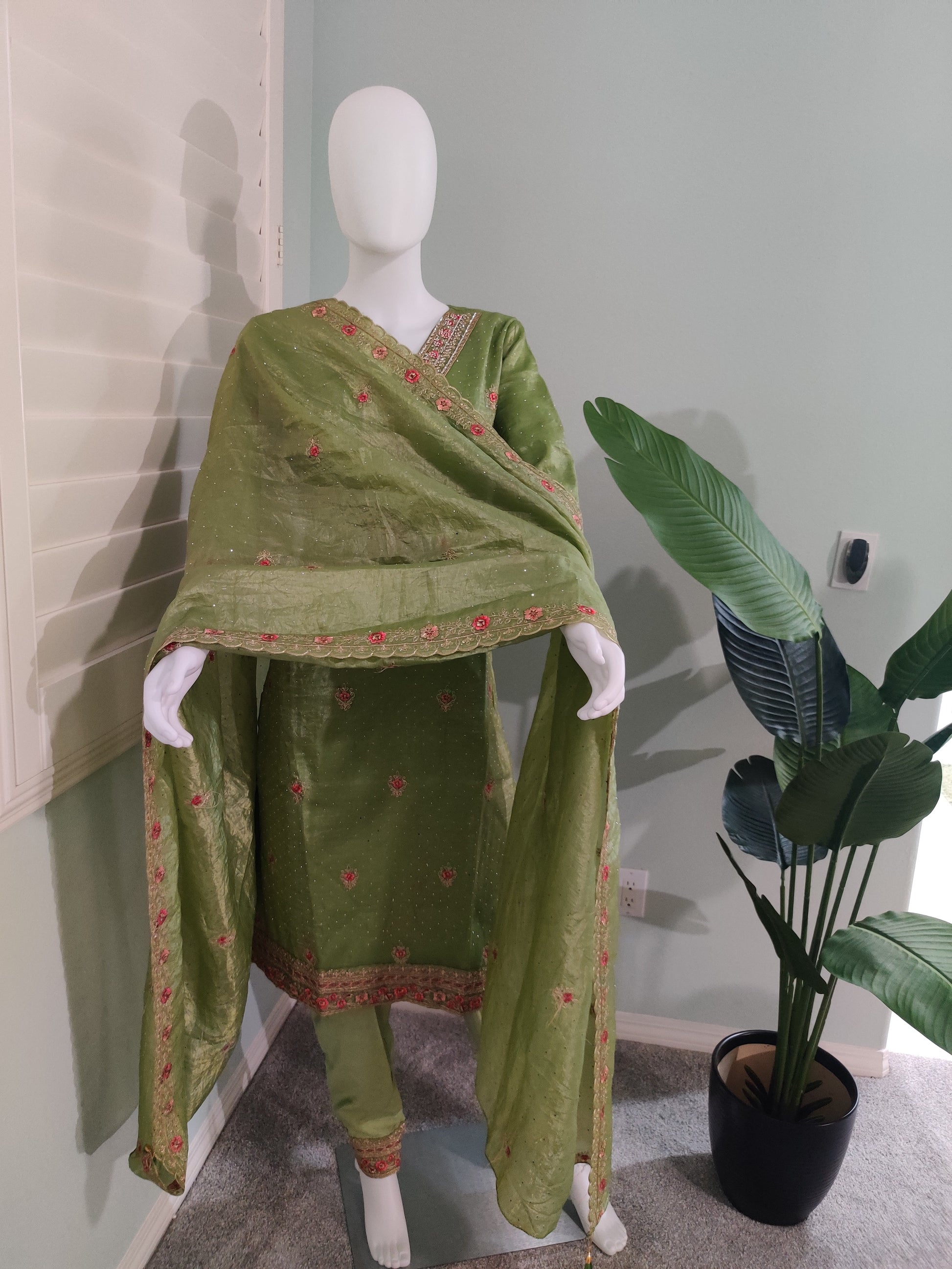 Festive wear Crushed Kurta Set