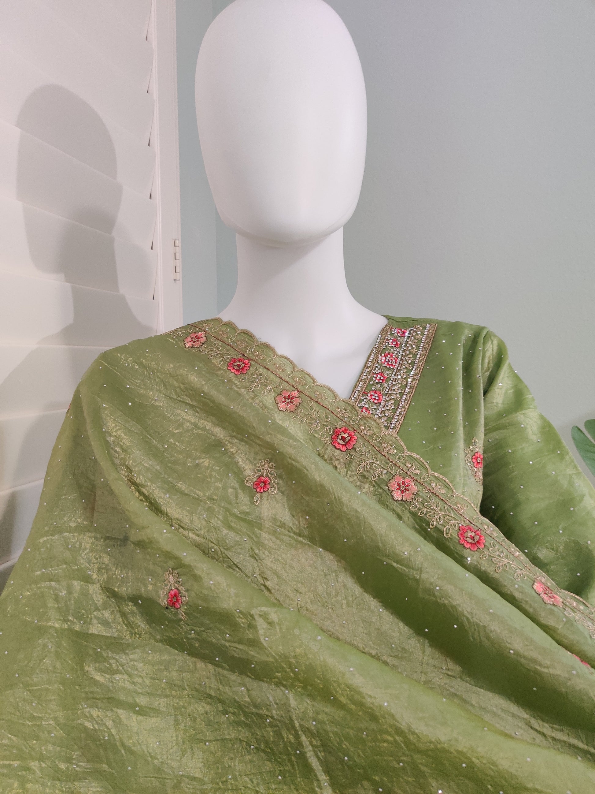 Festive wear Crushed Kurta Set