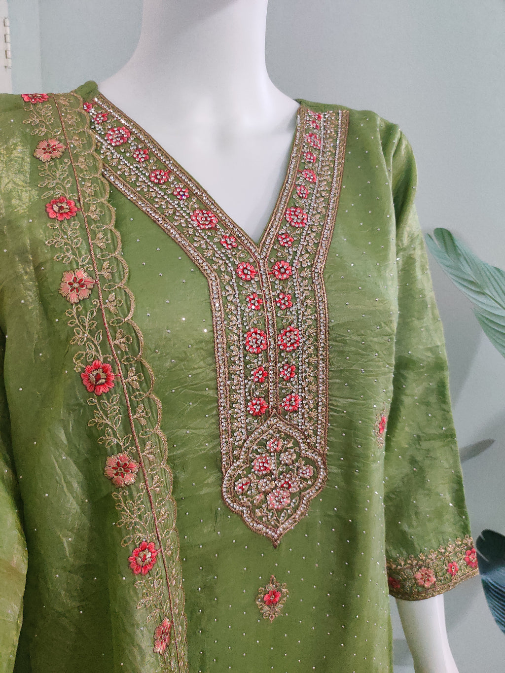 Festive wear Crushed Kurta Set