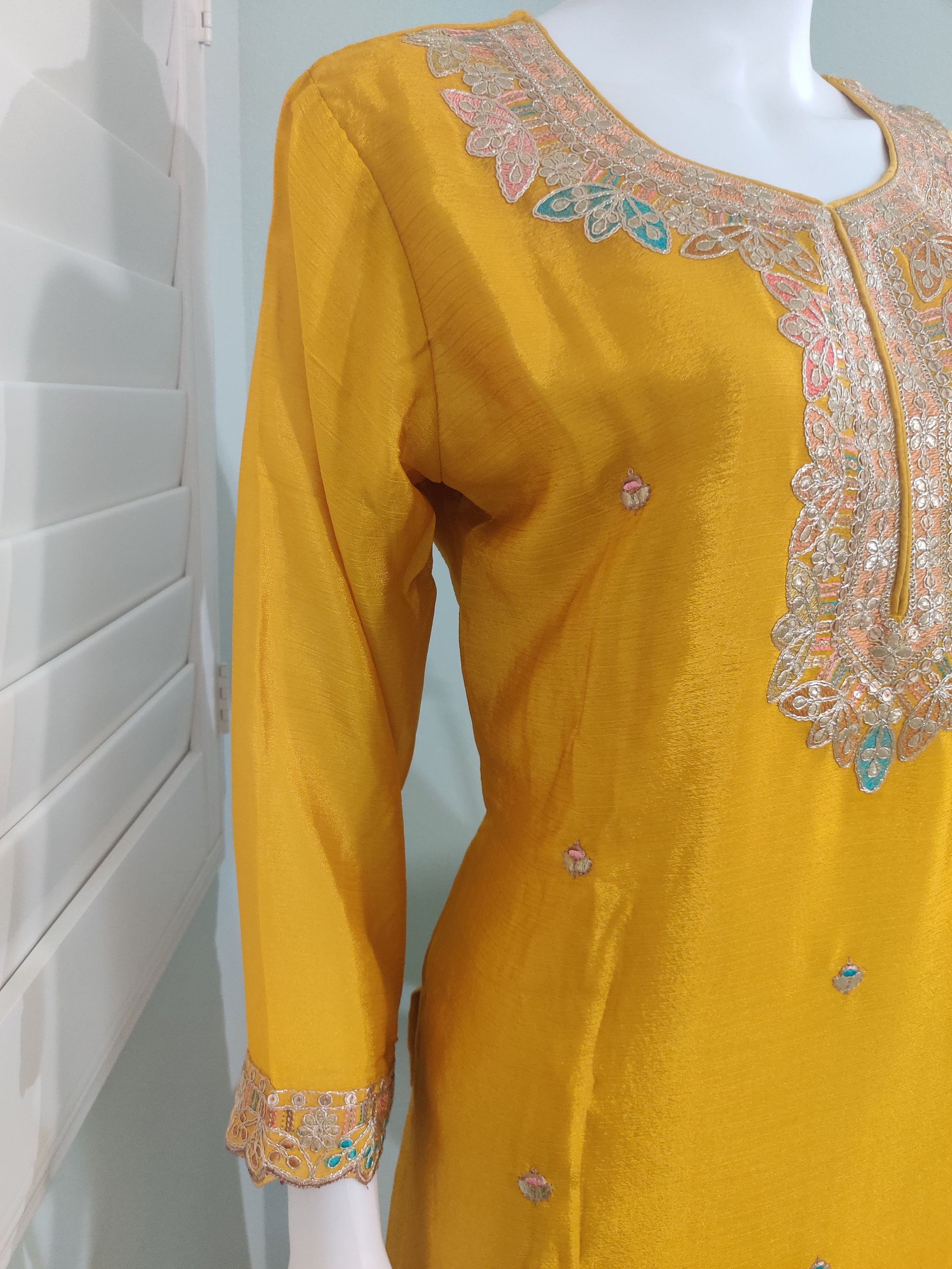 ✨ Chinon Base Heavy Palazzo Kurta Set