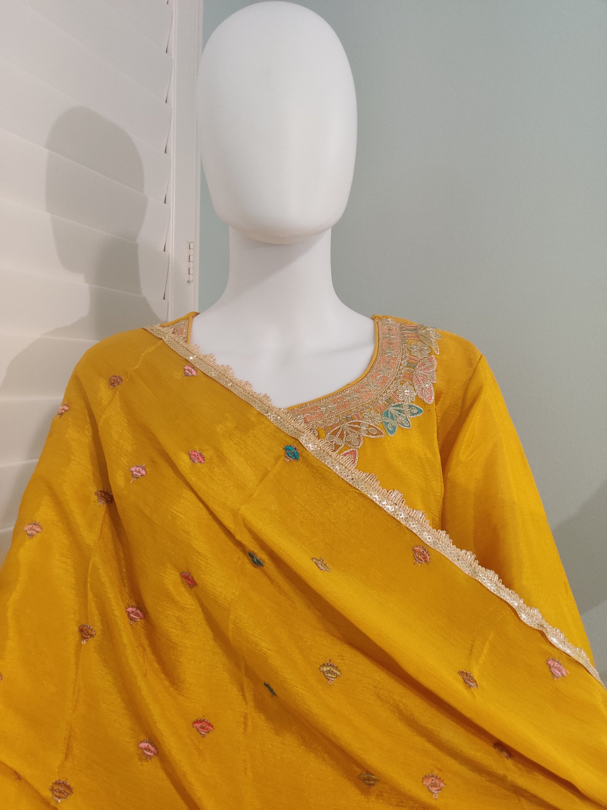 ✨ Chinon Base Heavy Palazzo Kurta Set