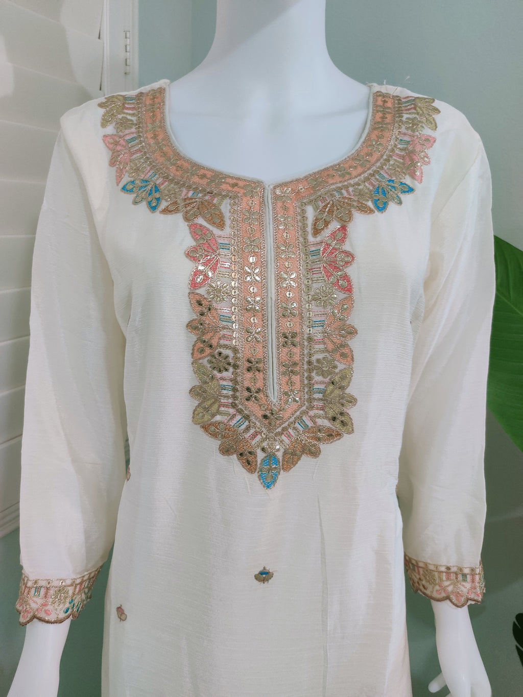 ✨ Chinon Base Heavy Palazzo Kurta Set