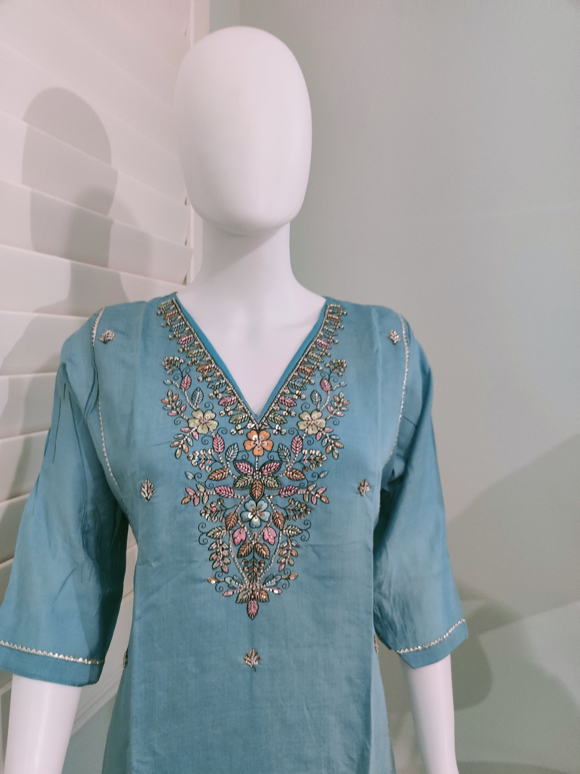 Roman Silk Festive Kurta Set with Banarasi Dupatta