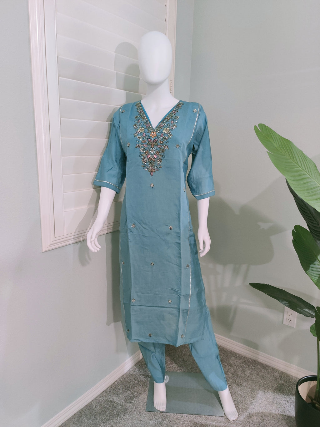 Roman Silk Festive Kurta Set with Banarasi Dupatta