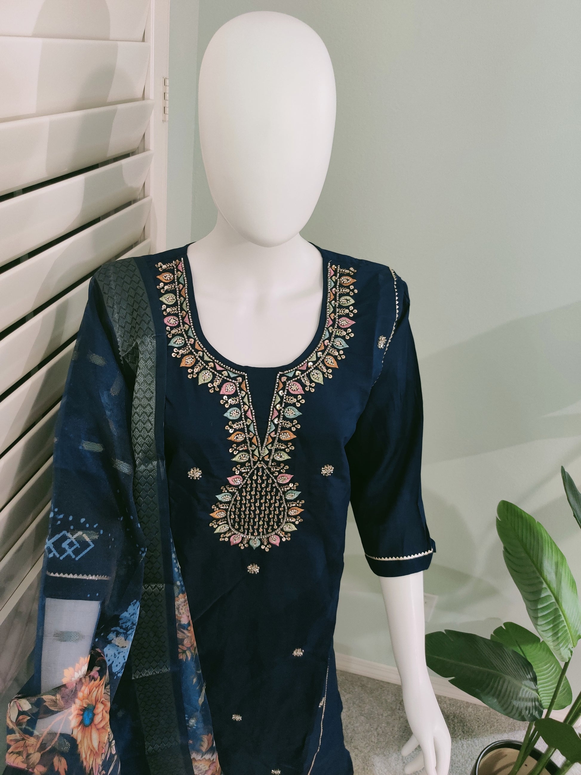 Roman Silk Festive Kurta Set with Banarasi Dupatta