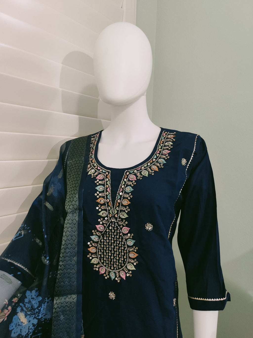 Roman Silk Festive Kurta Set with Banarasi Dupatta