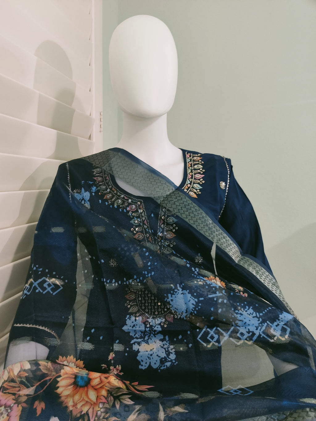 Roman Silk Festive Kurta Set with Banarasi Dupatta