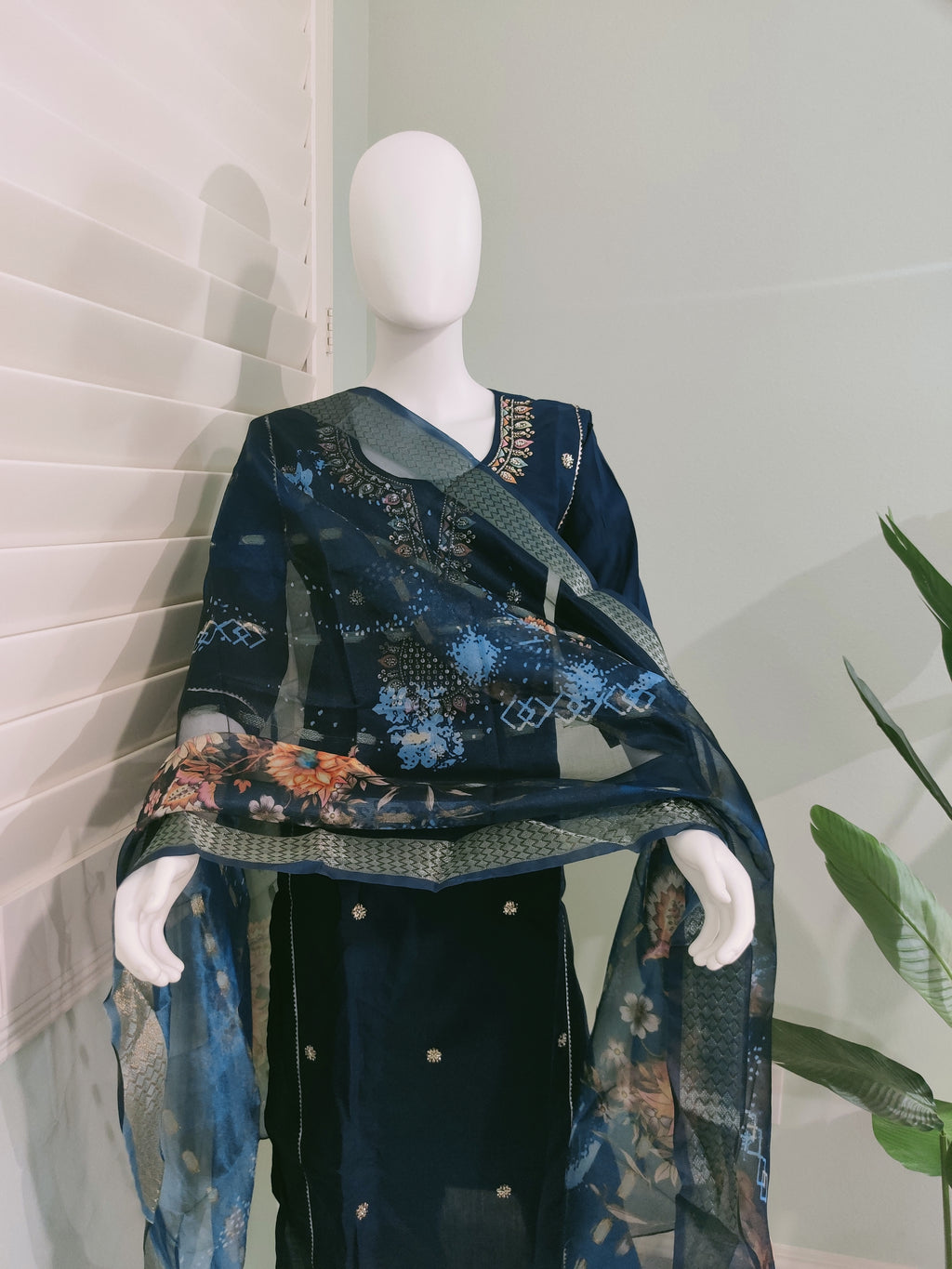 Roman Silk Festive Kurta Set with Banarasi Dupatta