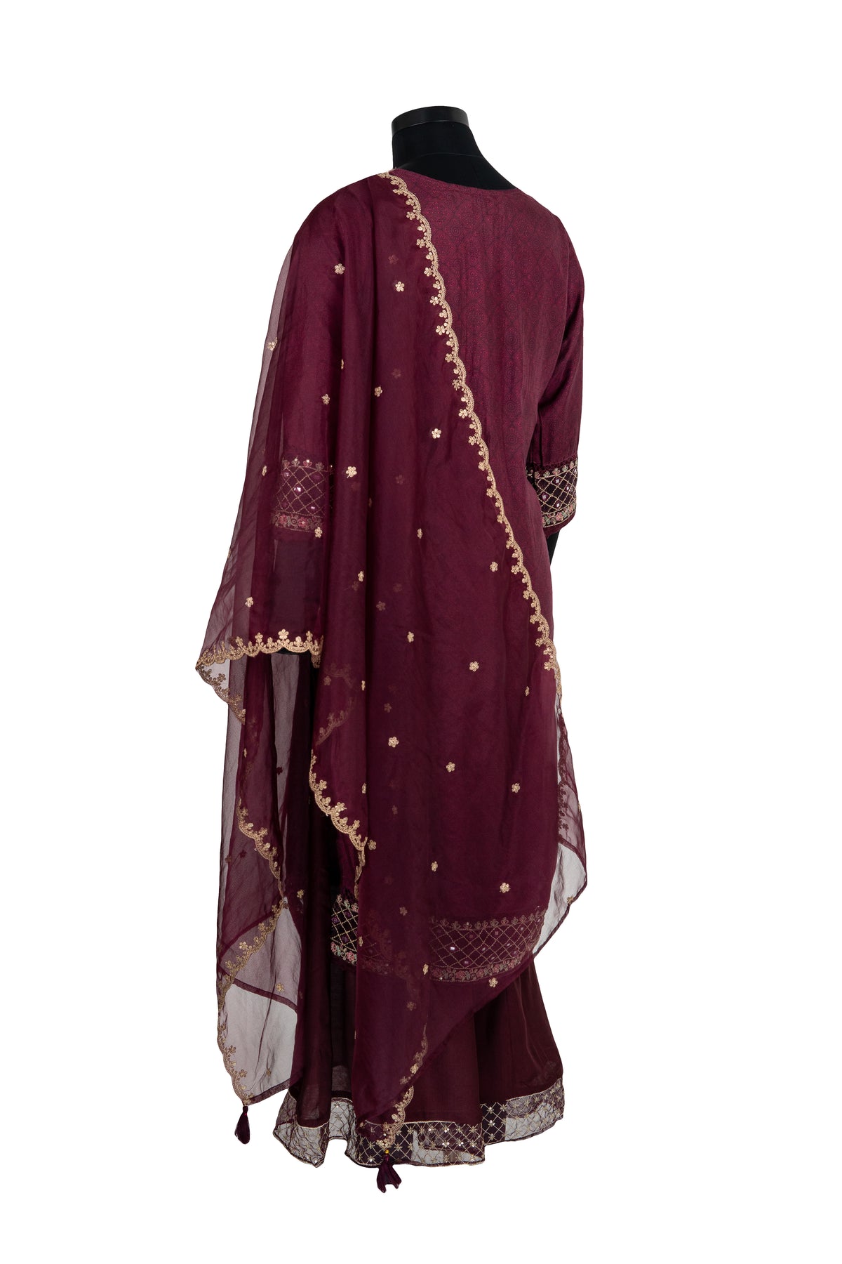 Wine Festive Wear Palazzo Kurta Set