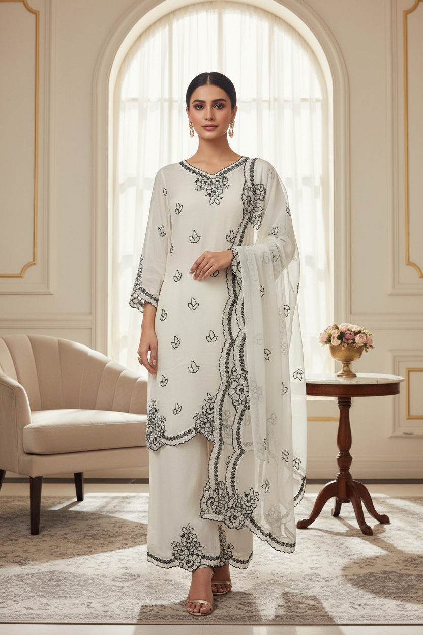 🌸 Premium Georgette Pakistani Palazzo Suit Set