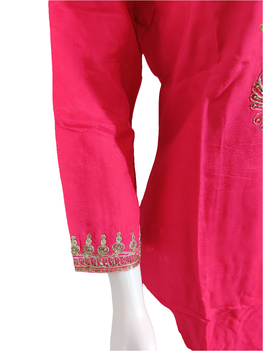 Rani Pink Gotta work Kurta Set
